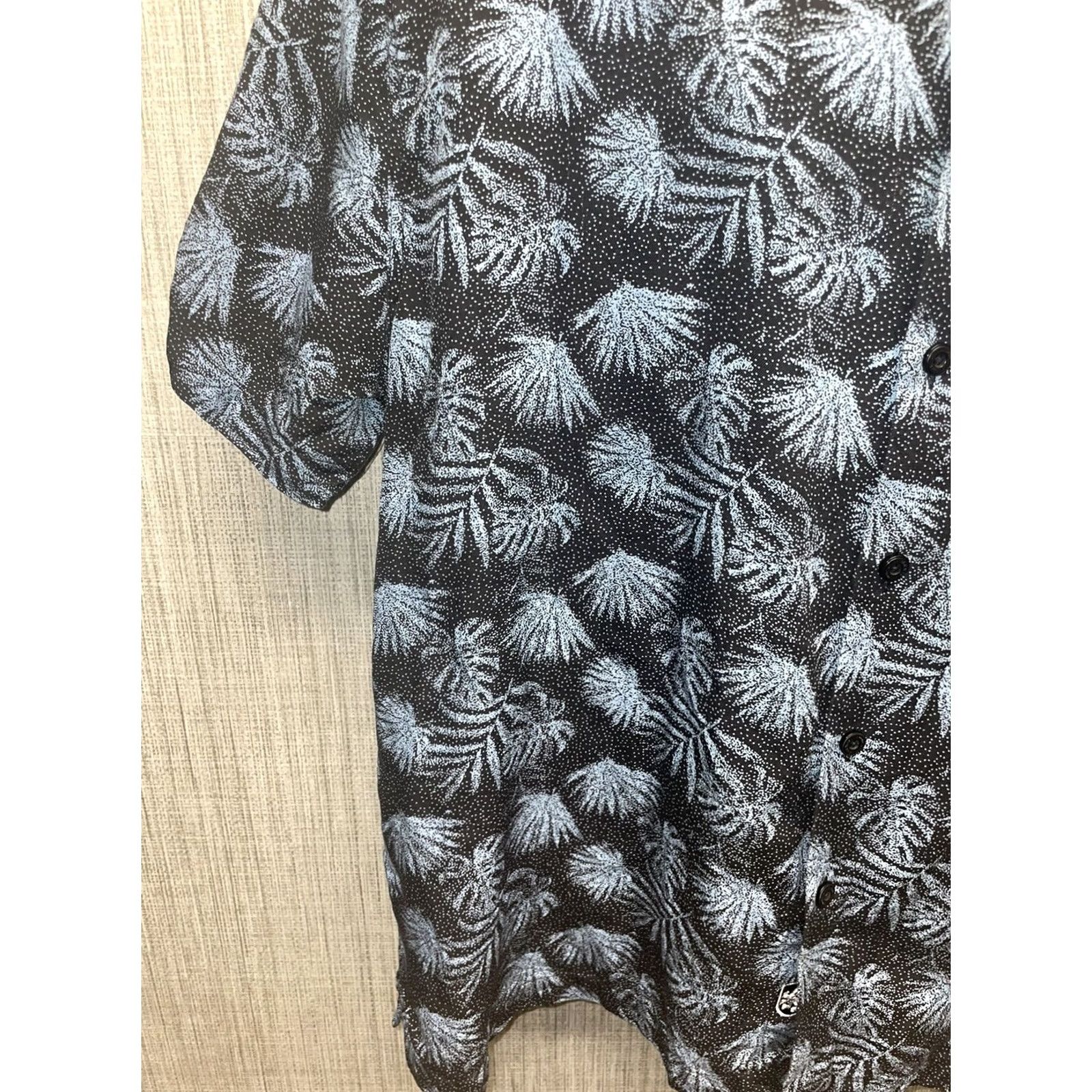 Nat Nast Nat Nast Hawaiian Shirt Blue Floral Mens L Short Sleeve Button-Up Black | Floral Hawaiian Theme Mens Shirt L Size US L / EU 52-54 / 3 - 5 Thumbnail