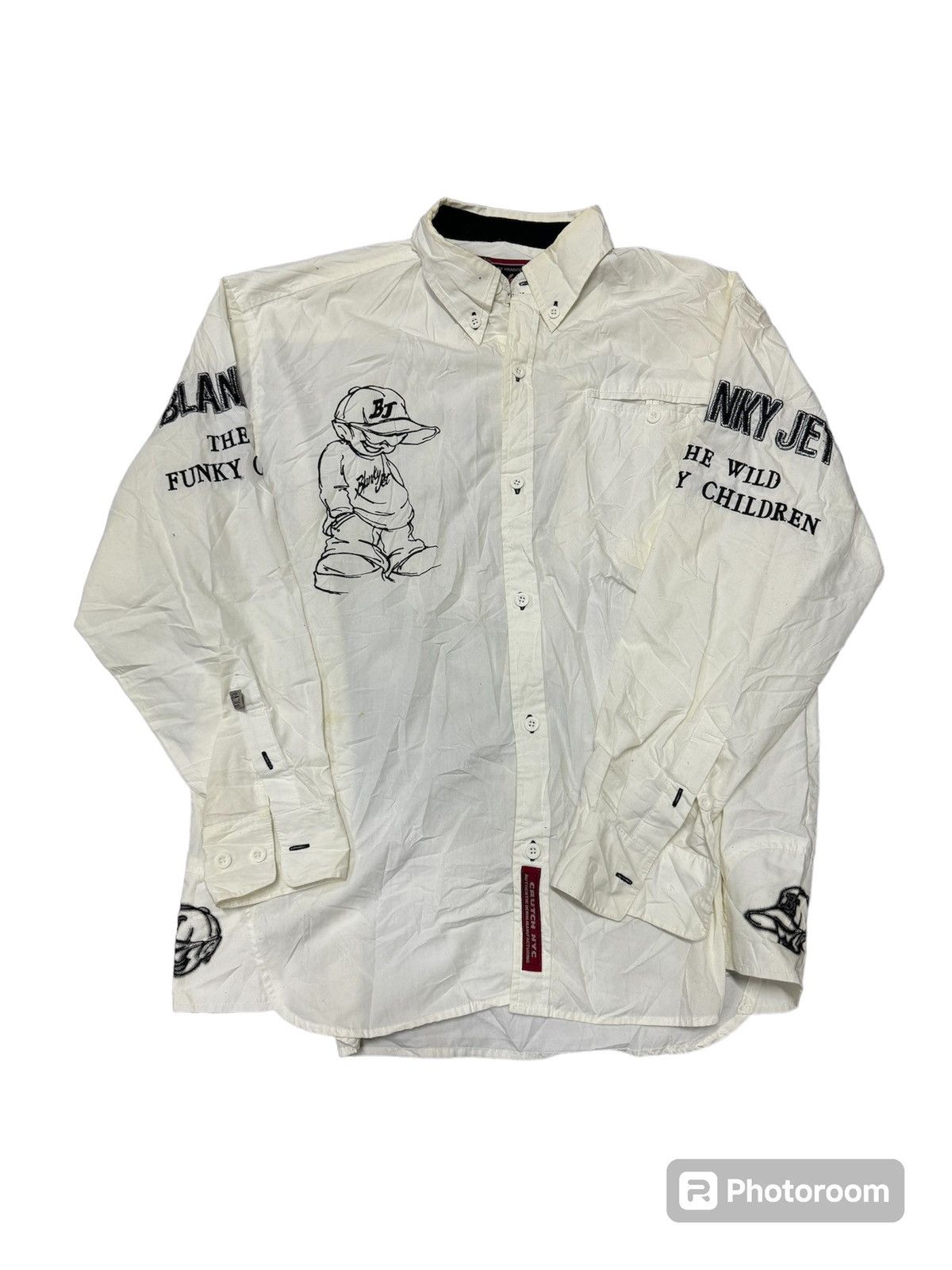 Japanese Brand Blanky Jet Embroidery Big Print Shirt Size US L / EU 52-54 / 3 - 1 Thumbnail