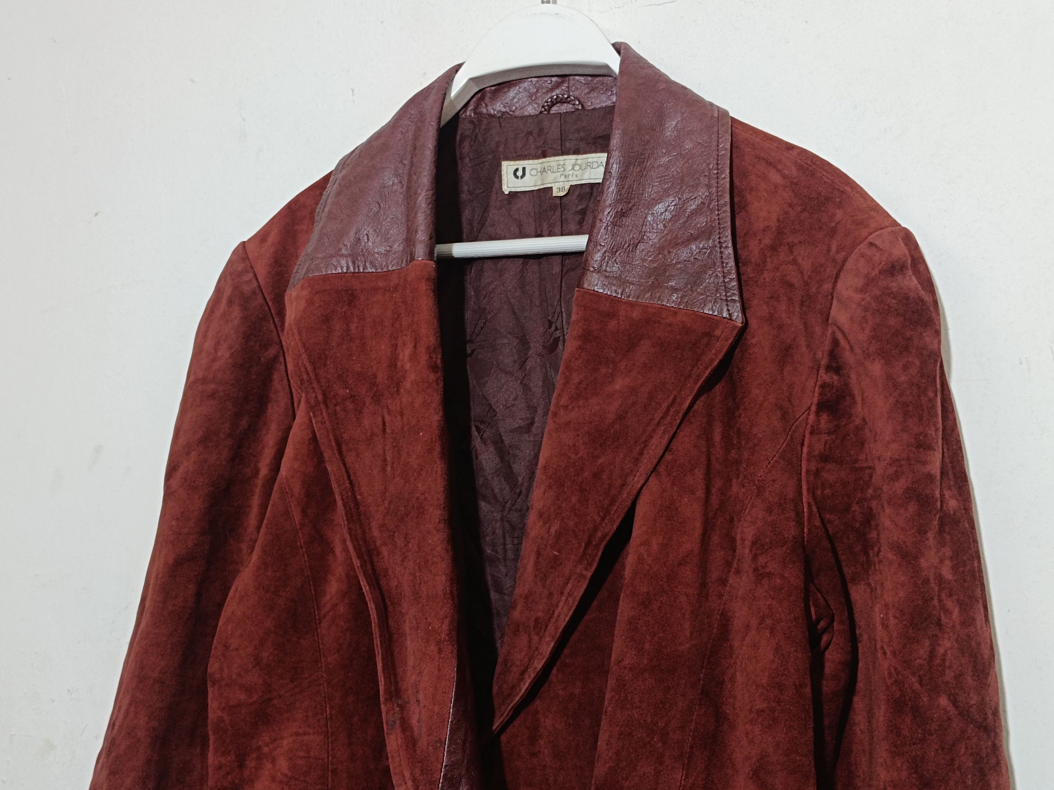 Charles Jourdan × Japanese Brand Vintage Charles Jourdan Suede ostrich Leather Coat Jacket Size US M / EU 48-50 / 2 - 3 Thumbnail