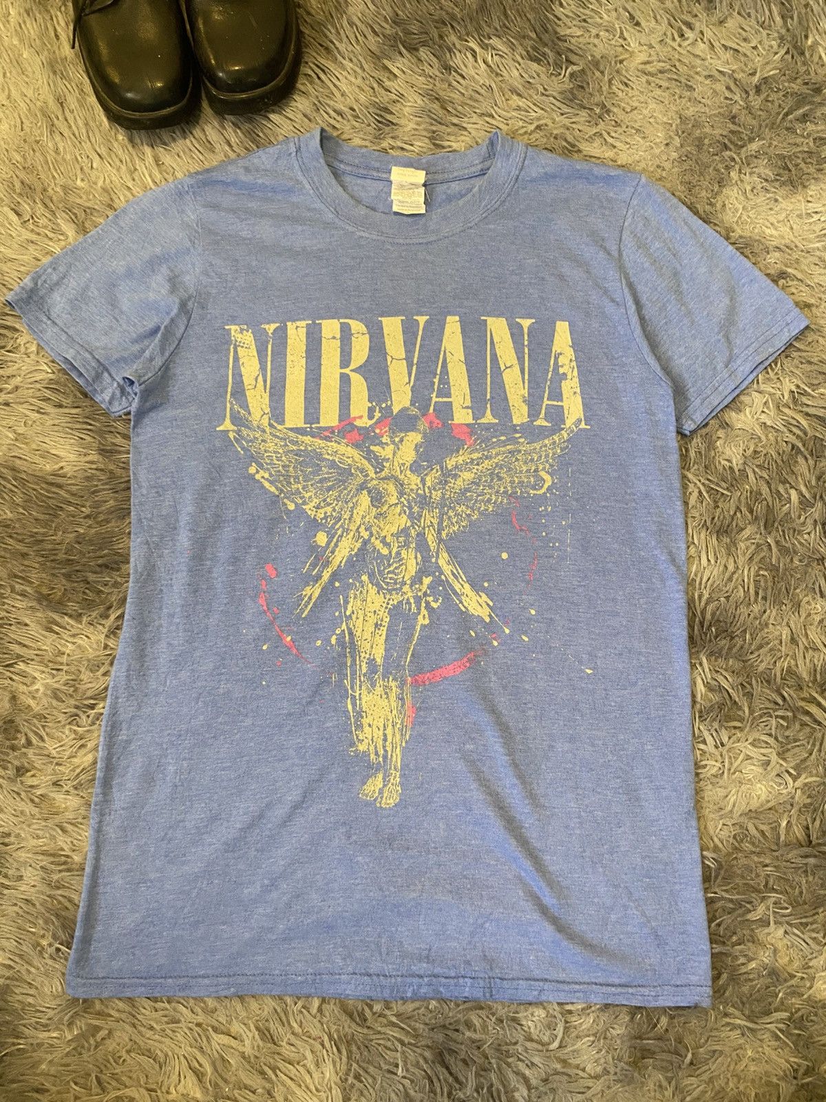 Nirvana × Vintage Nirvana T-Shirt In Utero Unisex Light Blue S - Muziker Size US S / EU 44-46 / 1 - 1 Thumbnail