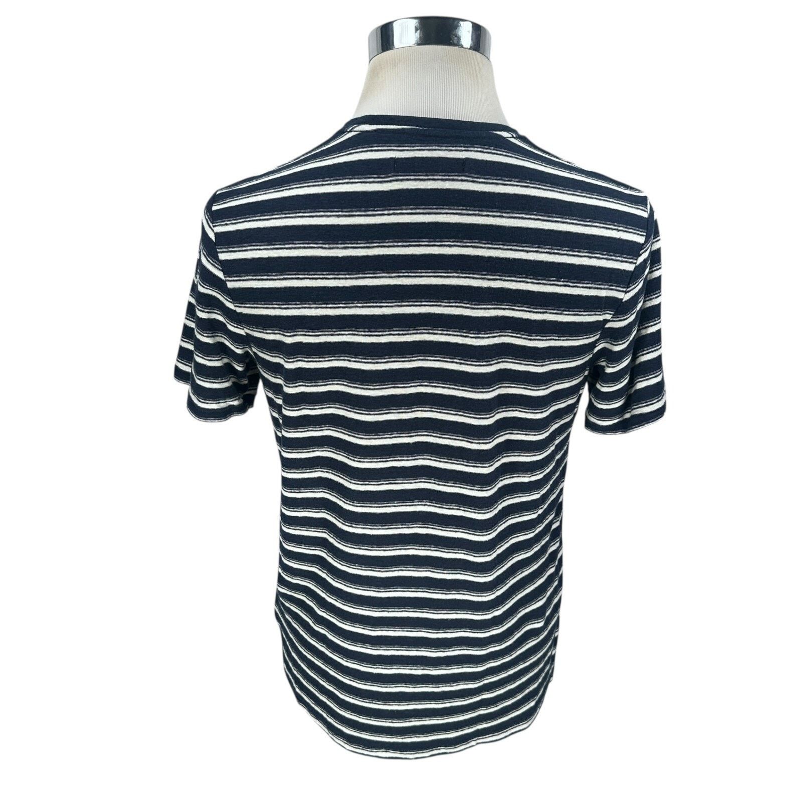Outerknown Outerknown T-Shirt Men’s Medium Blue White Striped Hemp Size US M / EU 48-50 / 2 - 5 Thumbnail