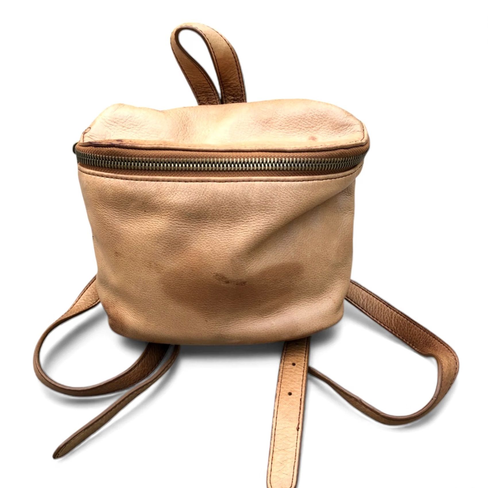 Vintage VTG MARGOT NEW YORK Mini Backpack Leather Women's Zip Bag Brown 9"x6"x4" Backpack Women Brown Leather Zip Bag 9 W x 6 H x 4 D Size ONE SIZE - 2 Thumbnail