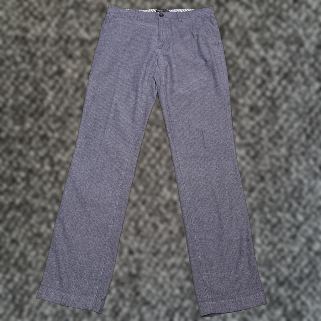Banana Republic Banana Republic Pants Mens 32x34 Gray Herringbone Flat Front Mid Rise Size US 32 / EU 48 - 1 Thumbnail