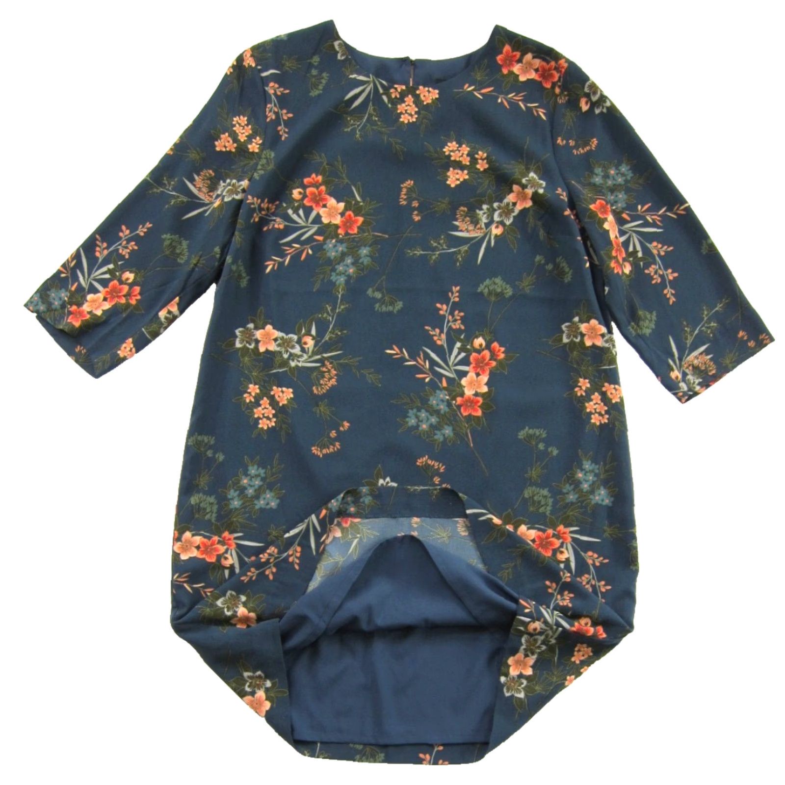 Banana Republic Banana Republic Dress Tunic Shift NWT Blue Pink Green Floral 3/4 Sleeve Knee Length 14 Womens 14 Polyester Size XL / US 12-14 / IT 48-50 - 5 Thumbnail