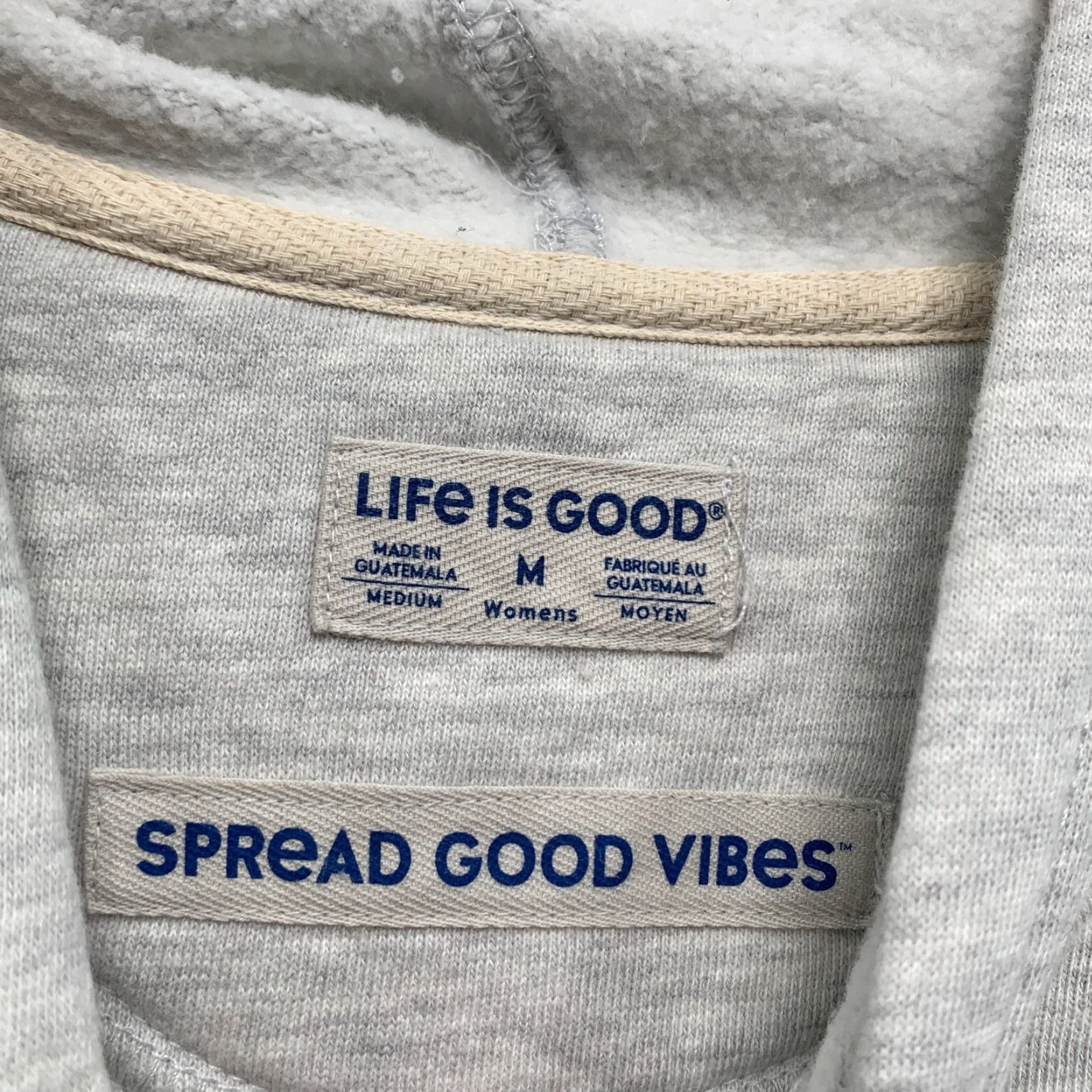 Life is Good VINTAGE Life Is Good Women's Hoodie Sweatshirt Pullover Cat YING YANG Fleece Gray Medium Winter Activewear Size M / US 6-8 / IT 42-44 - 3 Thumbnail