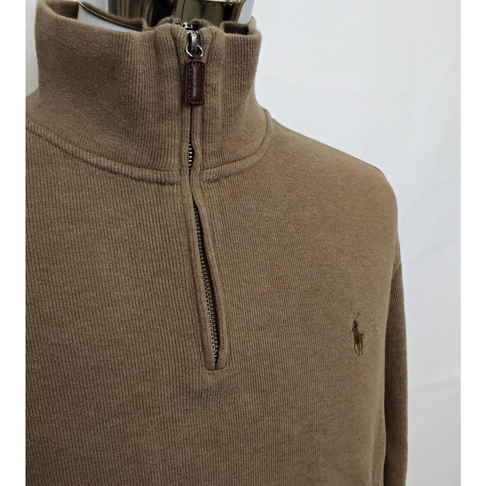 Polo Ralph Lauren Polo Ralph Lauren 1/4 Zip Sweater Men's XL Brown Vintage Size US XL / EU 56 / 4 - 4 Thumbnail