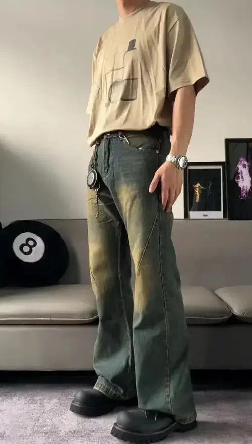 Designer × Japanese Brand × Jean distressed grunge flared faded jeans Size US 33 - 1 Thumbnail