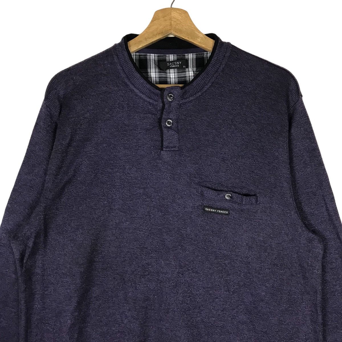 Issey Miyake Vintage SACSNY Y’SACCS Quarter Button Pullover Jumper Size US XL / EU 56 / 4 - 2 Thumbnail