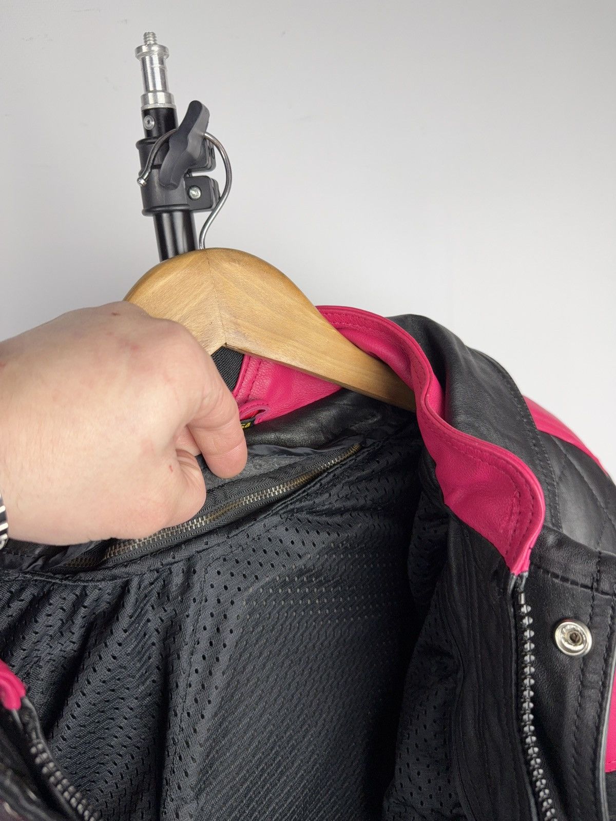 Genuine Leather Vintage 00s Leather Moto Racing Jacket Pink Black EU54 Size US L / EU 52-54 / 3 - 20 Thumbnail