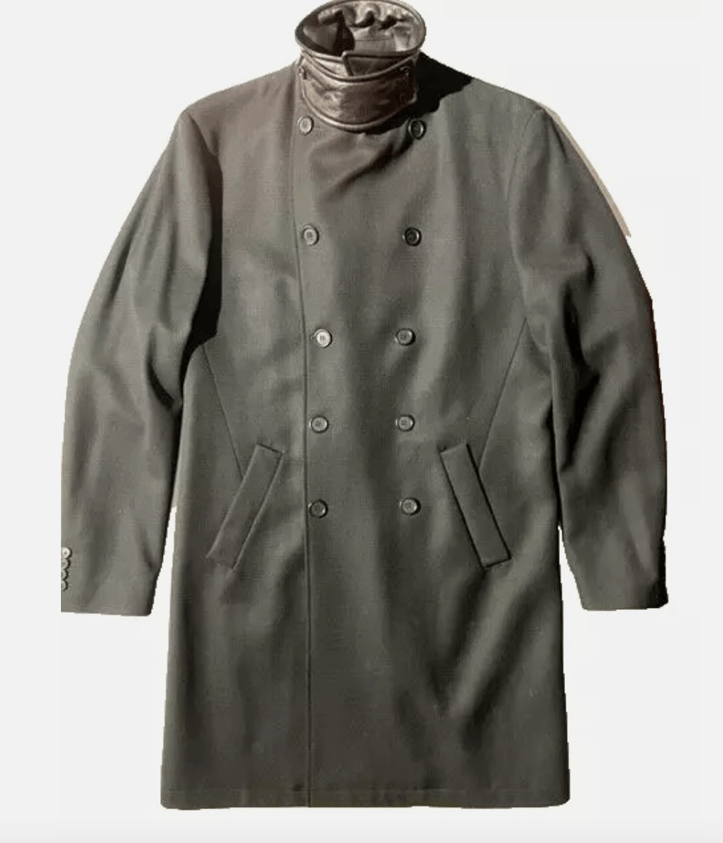 Helmut Lang Rare Vtg HELMUT LANG Archival Black Wool & Leather DB Coat Size US L / EU 52-54 / 3 - 2 Thumbnail