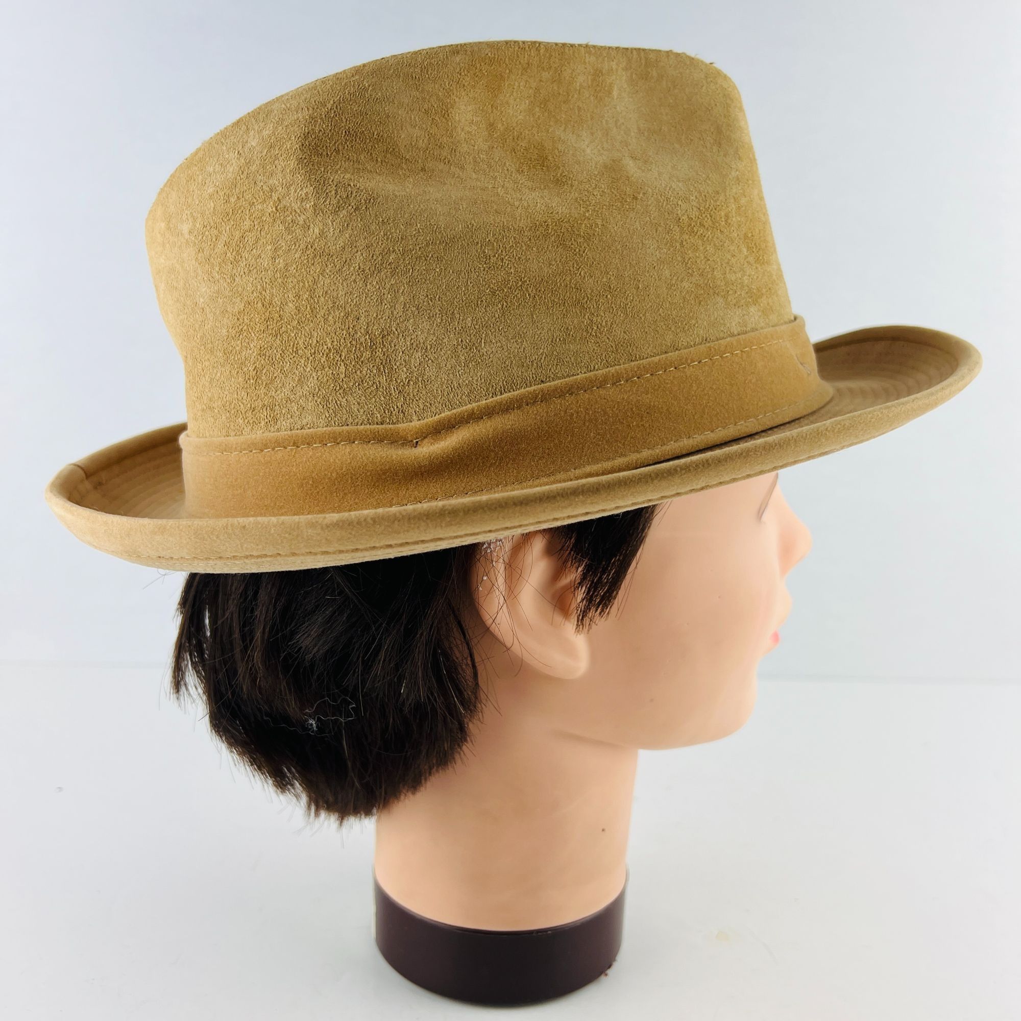 Other Dobbs Tan Suede Leather Fedora Hat with Feather Accent Size Size ONE SIZE - 3 Thumbnail