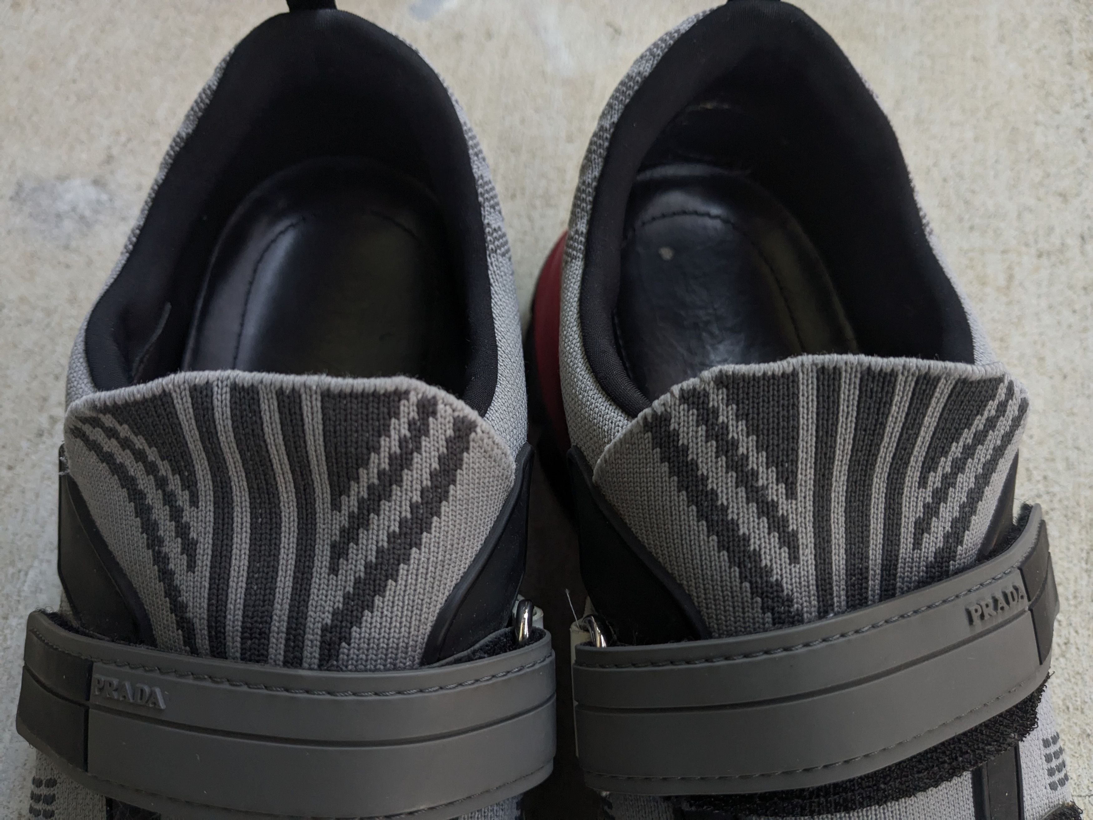 Prada Cross Section Sneakers Gray White 9.5 Low Tops