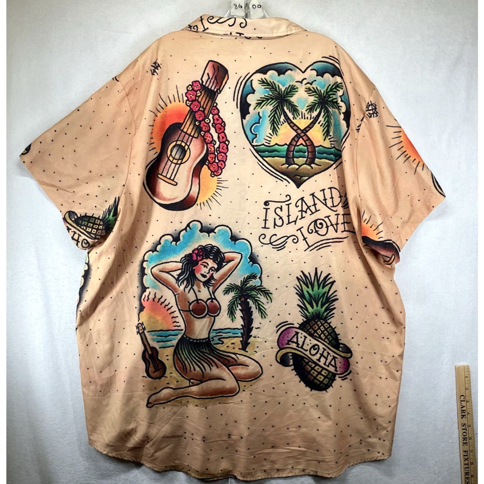 Vintage Hawalili Mens Hawaiian Shirt 4XL Hula Girl Hawaii Tattoo Retro Sailor Art Size US XXL / EU 58 / 5 - 2 Thumbnail