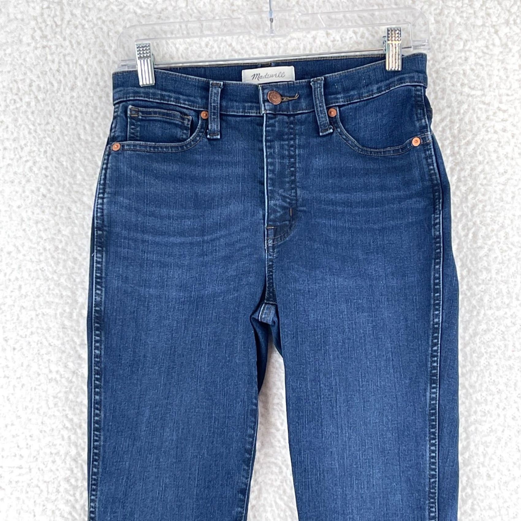 Madewell Madewell Jeans Womens 10" High-Rise Skinny Regular Size 26 Blue Denim Frayed Hems Size 26" / US 2 / IT 38 - 2 Thumbnail