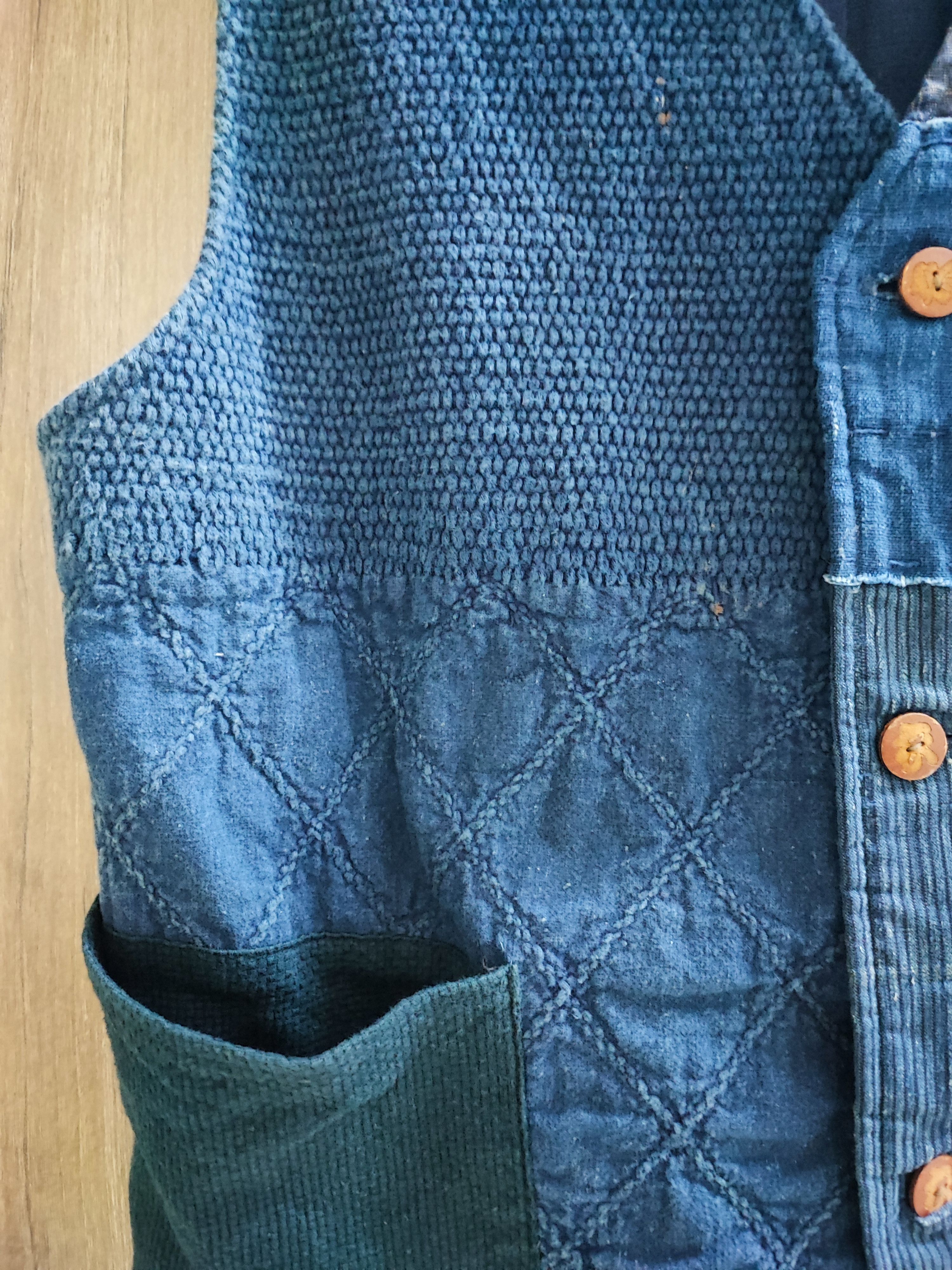 Japanese Brand Very rare!! Japanese Brand Sashiko Patchwork Boro Vest Size US M / EU 48-50 / 2 - 5 Thumbnail