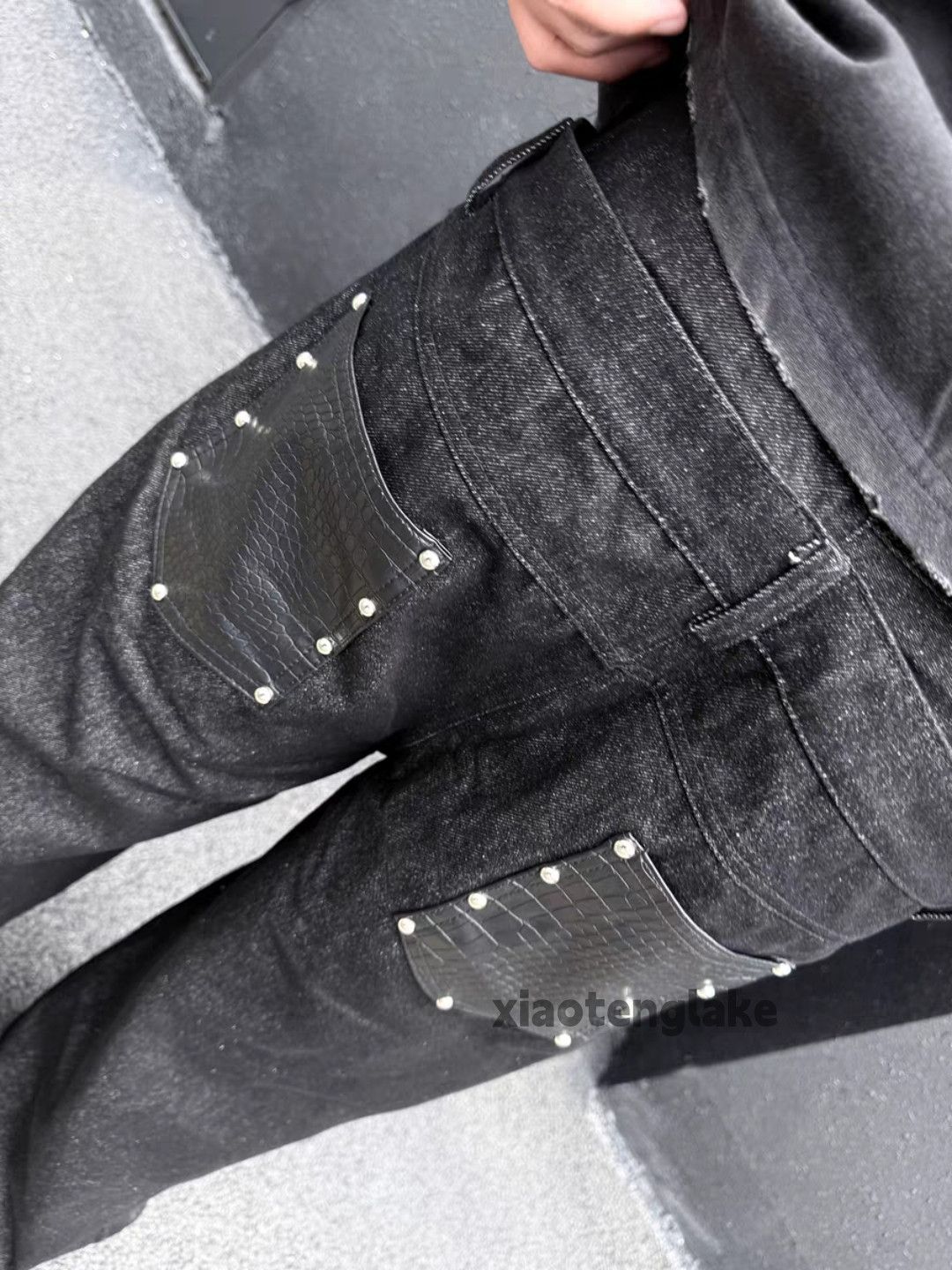 Jean xtl double waist Balenciaga rickowens style baggy jeans Size US 33 - 8 Thumbnail