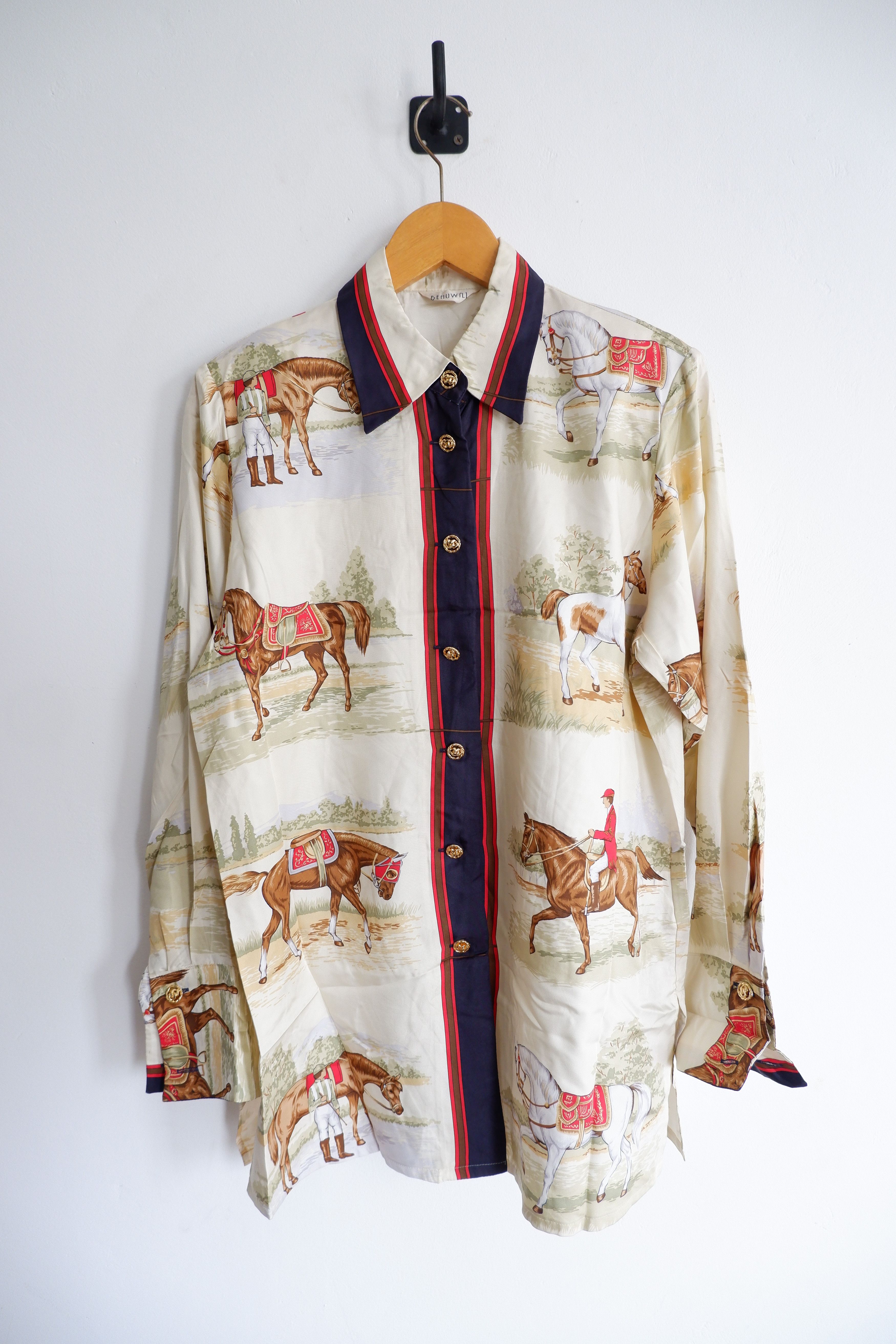 Japanese Brand Vintage Beauwill Printed Silk Shirt Size M / US 6-8 / IT 42-44 - 1 Thumbnail