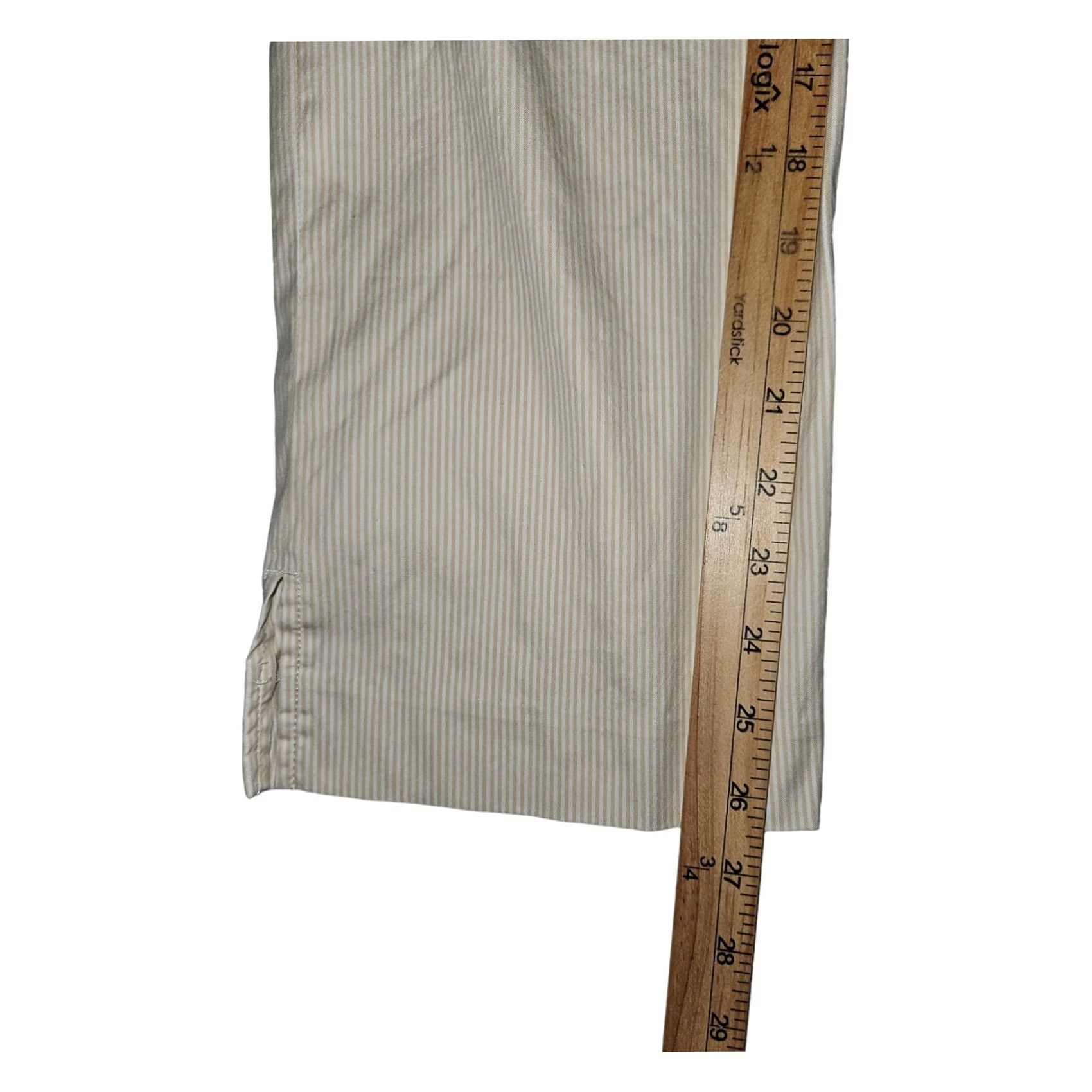 Banana Republic VINTAGE Banana Republic Martin-Fit Pants Women's 10 White Gold Stripes Slit Workwear Size 32" / US 10 / IT 46 - 7 Thumbnail