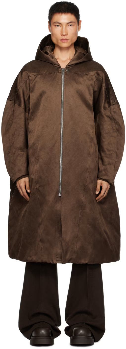 Rick Owens o1y0325 Hooded Jacket in Brown Size US M / EU 48-50 / 2 - 1 Thumbnail