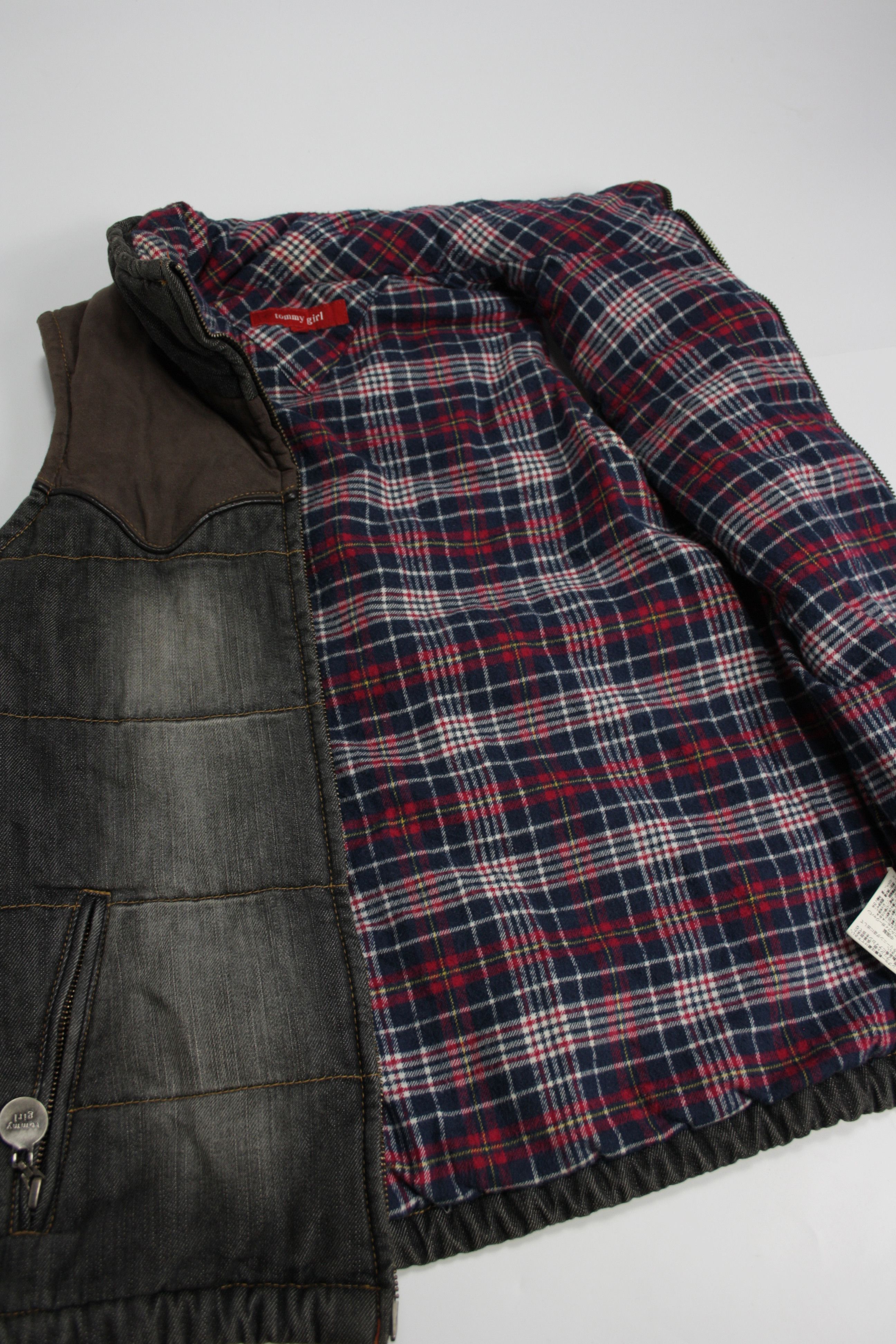 Japanese Brand × Tommy Hilfiger × Vintage Tommy Girl Y2K Vintage Denim & Suede Padded Vest Size S / US 4 / IT 40 - 8 Thumbnail