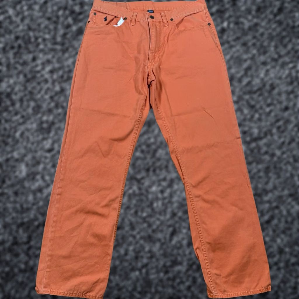 Polo Ralph Lauren VINTAGE Polo Ralph Lauren Jeans Men 32x30 Orange Straight Fit Slim Light Blue 90s Mens Size US XS / EU 42 / 0 - 1 Thumbnail