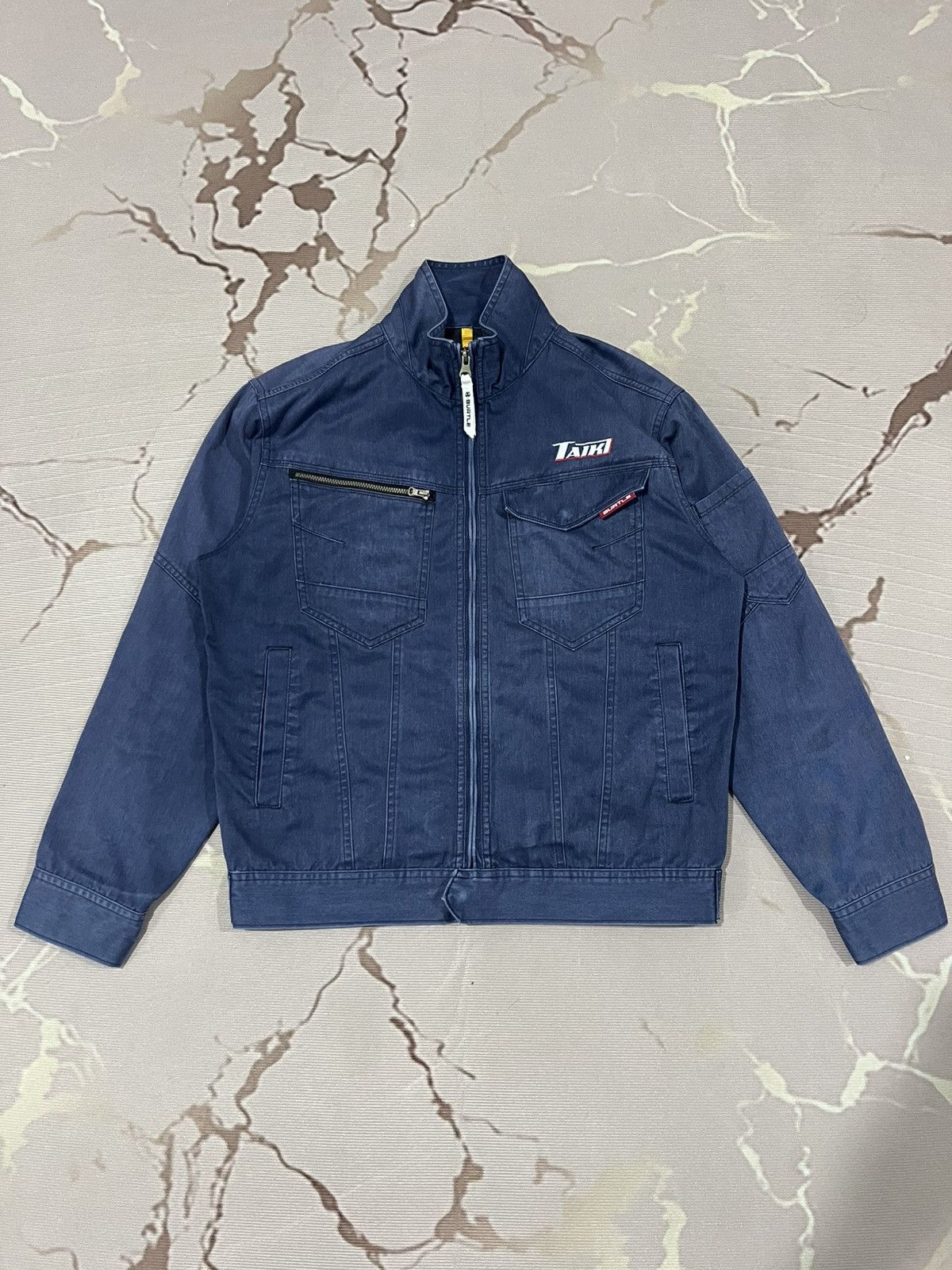 Japanese Brand Burtle Workwear Utility Zip Jacket Navy Japan Size US M / EU 48-50 / 2 - 1 Thumbnail