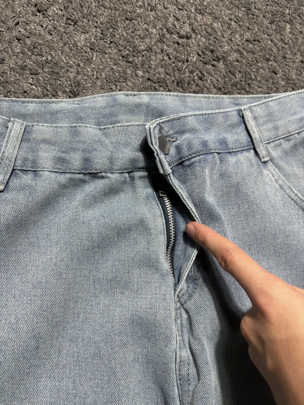 Jean × Vintage Vintage streetwear wide leg rare yellow blue baggy jeans Size US 33 - 10 Thumbnail