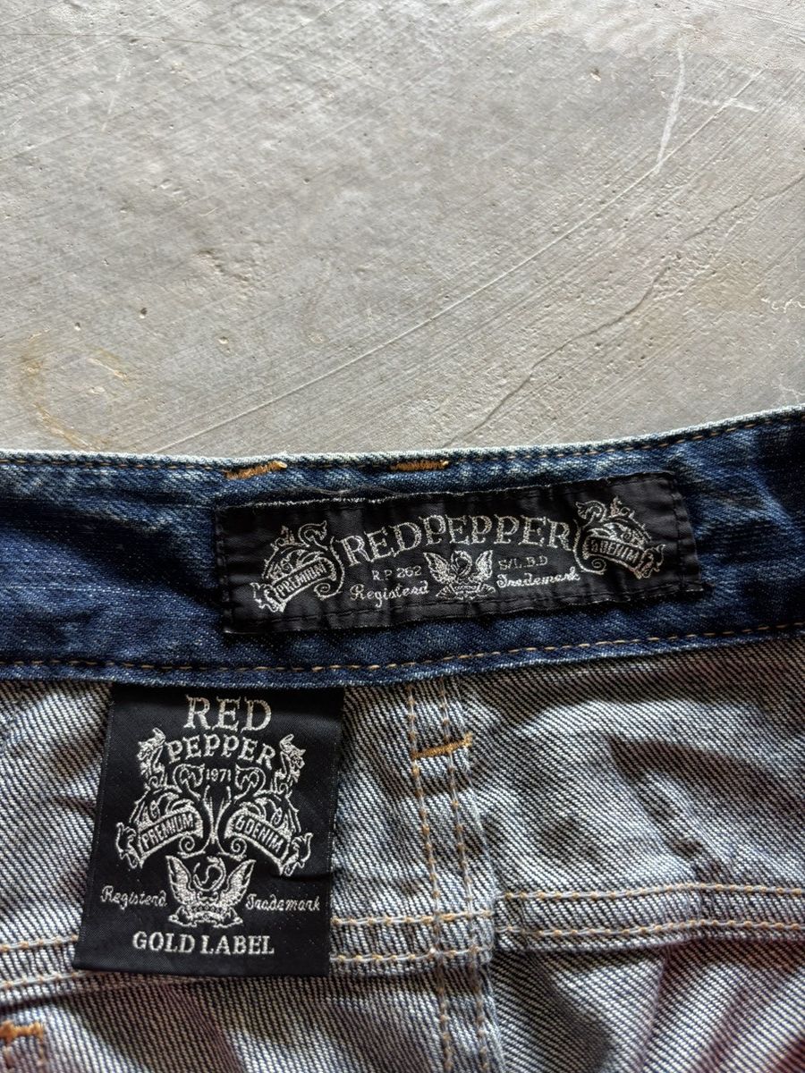 If Six Was Nine SICK FLARE RED PEPPER JEANS DISTRESSED JAPANESE PUNK GOTH Size US 31 - 5 Thumbnail