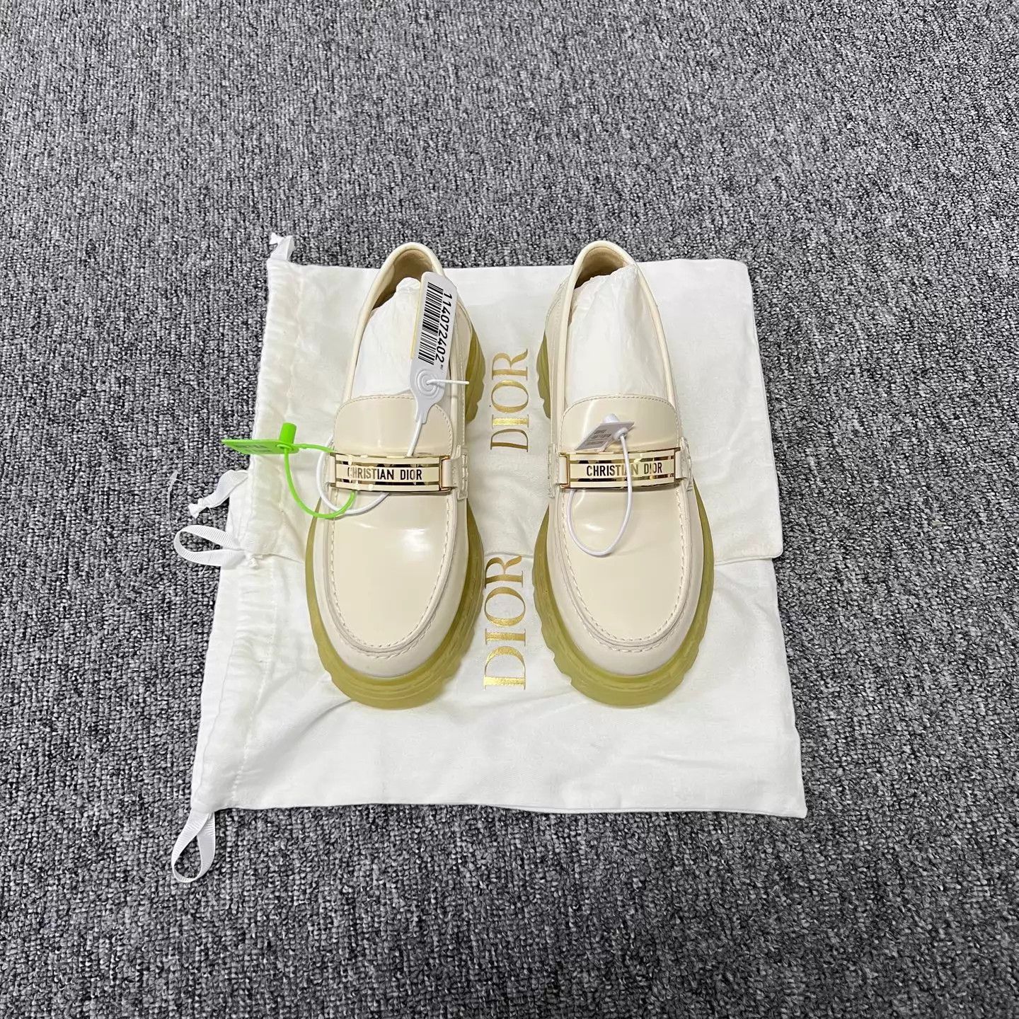 Dior DiorSloganLogoWhite&GoldCrystalSoleLoafer37.598New Size US 7 / IT 37 - 1 Thumbnail