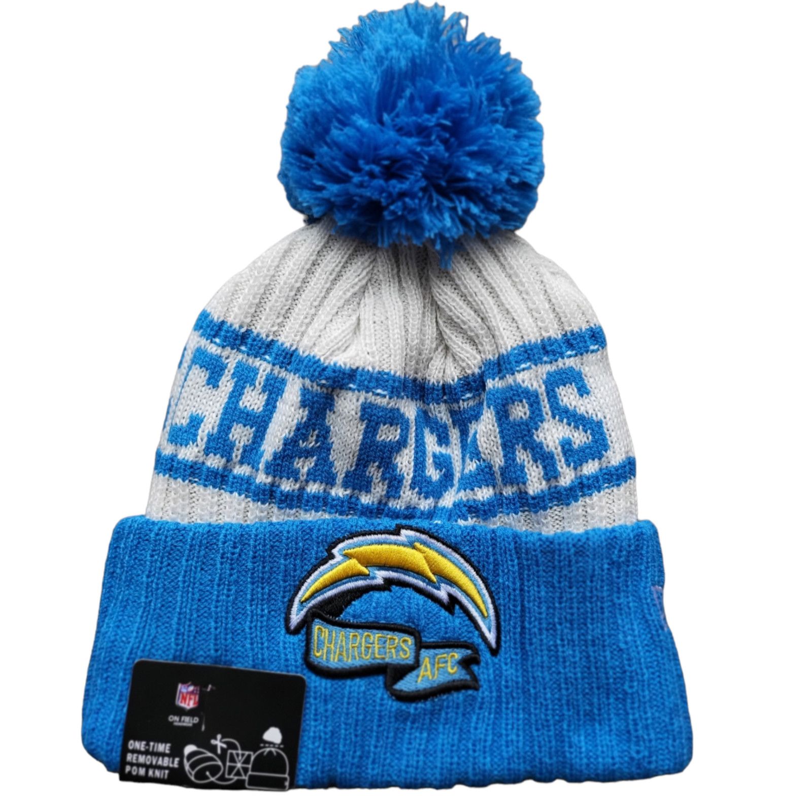 Other NWT Los Angeles Chargers Sport Knit Pom Beanie Fleece Lined Size ONE SIZE - 3 Thumbnail