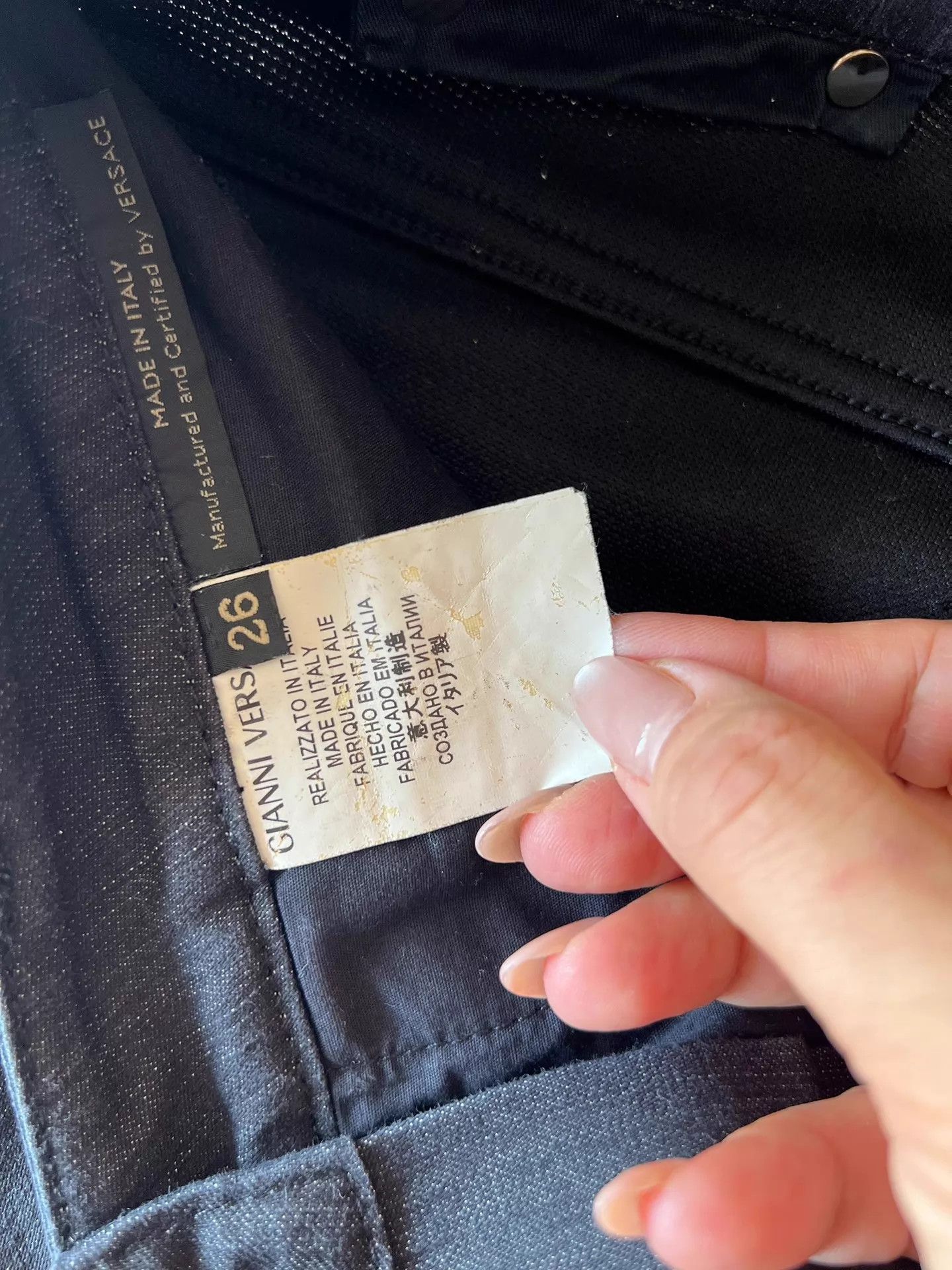 Versace VERSACE Black Jeans Women's 26 Hem Slit Worn Size 26" / US 2 / IT 38 - 4 Thumbnail