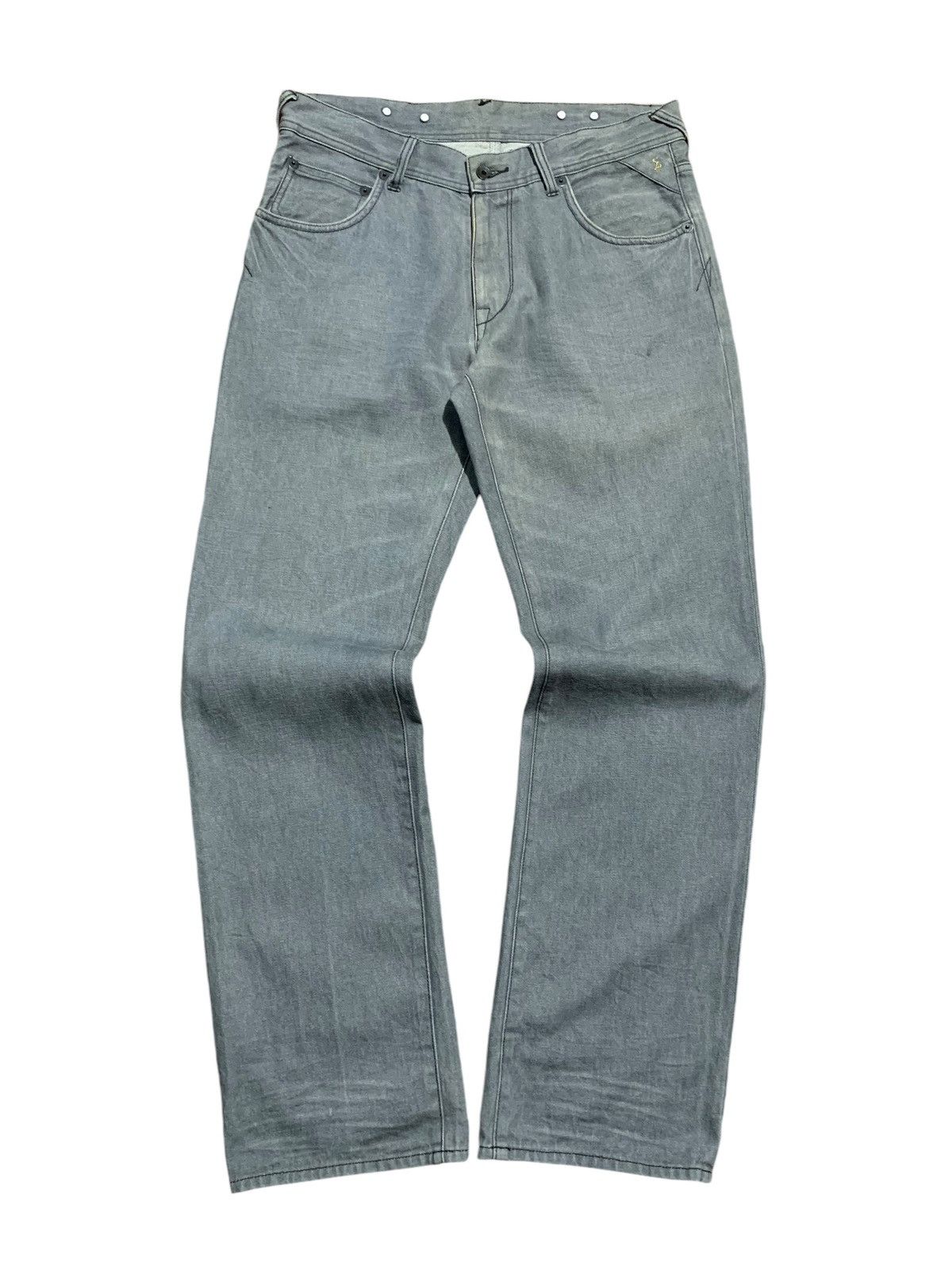 291295=Homme 291295 Homme leather cowhide part straight fit jeans Size US 33 - 4 Thumbnail