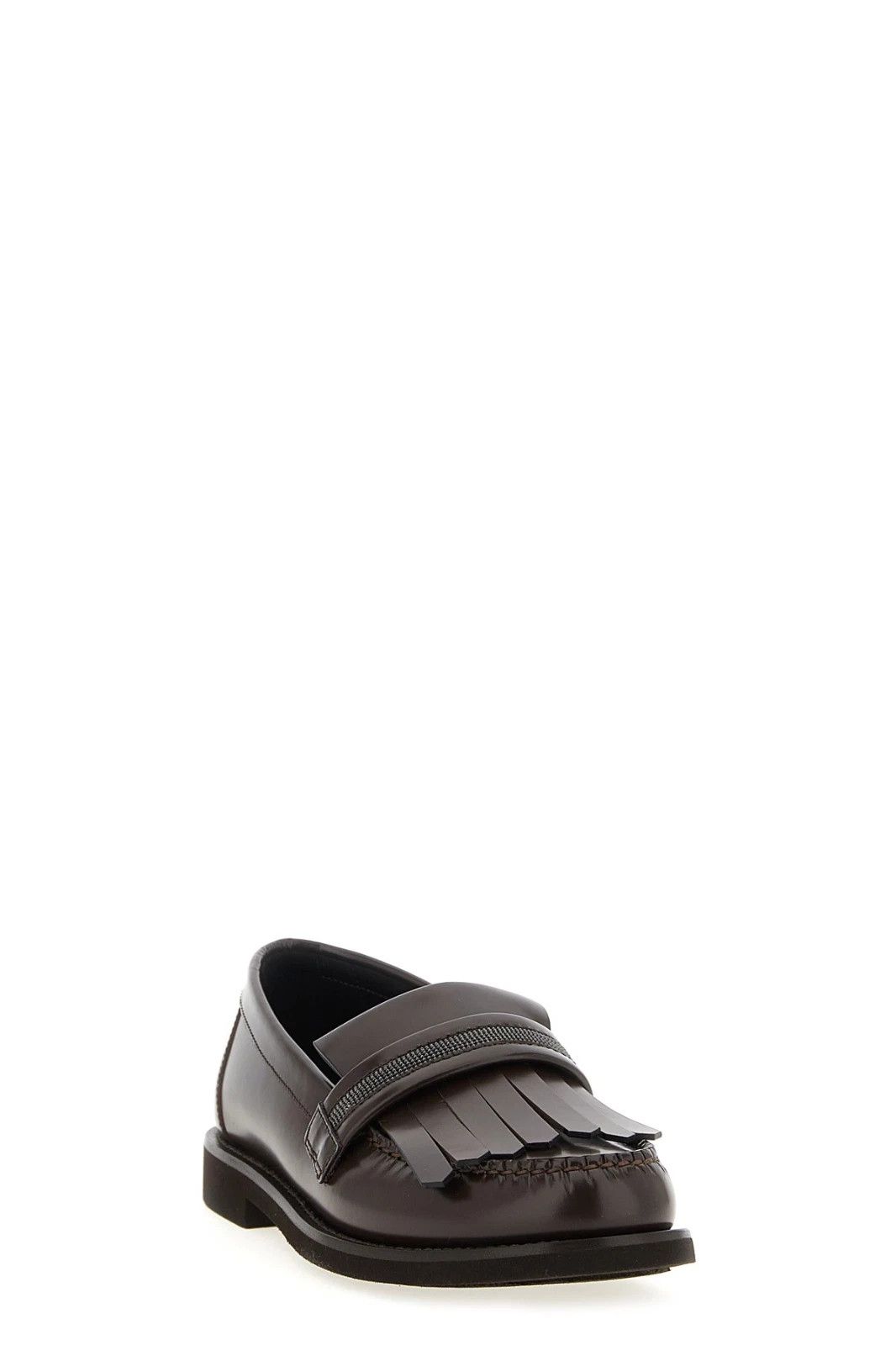 Brunello Cucinelli BRUNELLO CUCINELLI Monile Brown Leather Loafers Size US 6 / IT 36 - 2 Thumbnail
