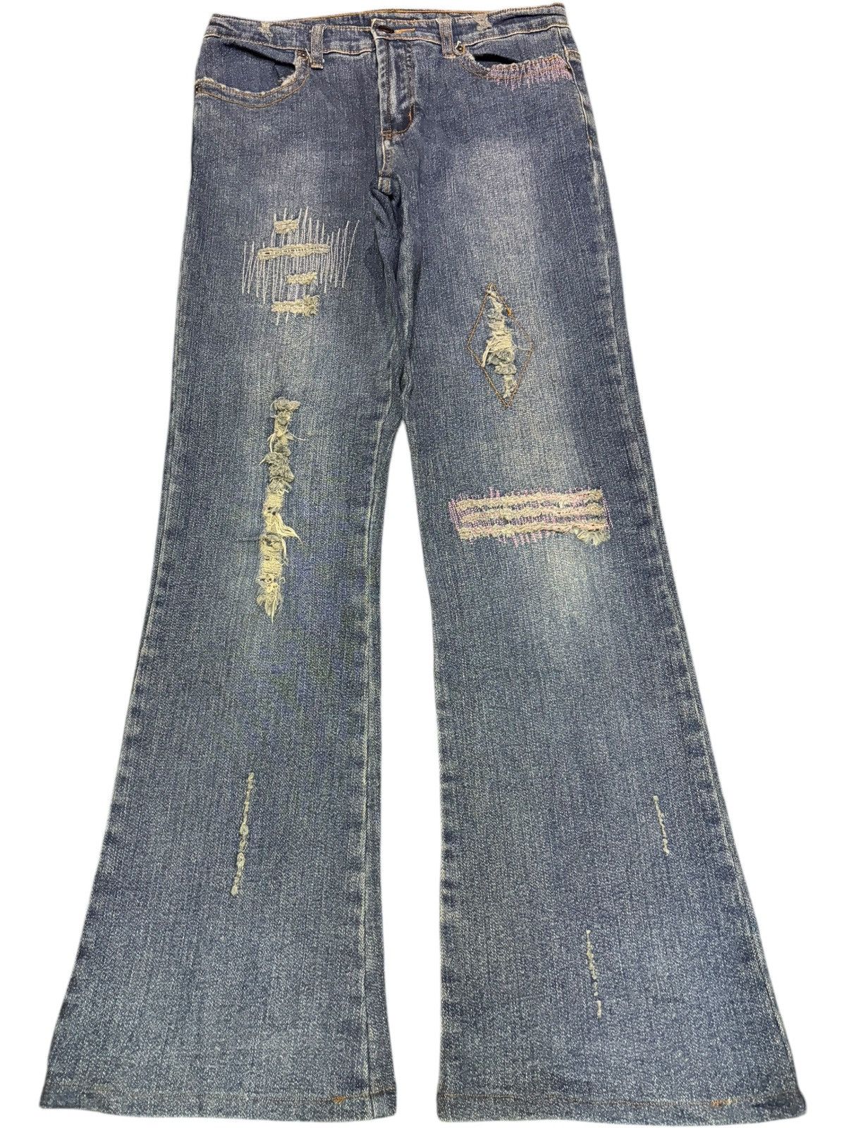 Edwin Vintage Japanese Brand Distressed Flare Jeans Size 28" / US 6 / IT 42 - 1 Thumbnail