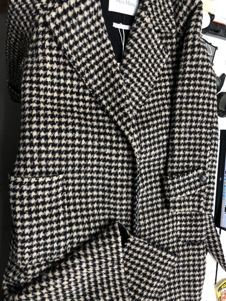Max Mara Max Mara Houndstooth camel hair nylon overcoat. Size XS / US 0-2 / IT 36-38 - 8 Thumbnail