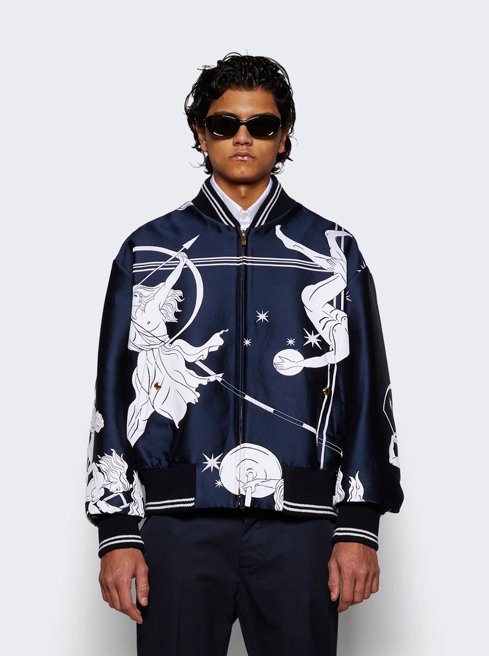 Thom Browne o1mle0326 Olympic Constellation Scuba Jacquard Jacket Size US XL / EU 56 / 4 - 3 Thumbnail