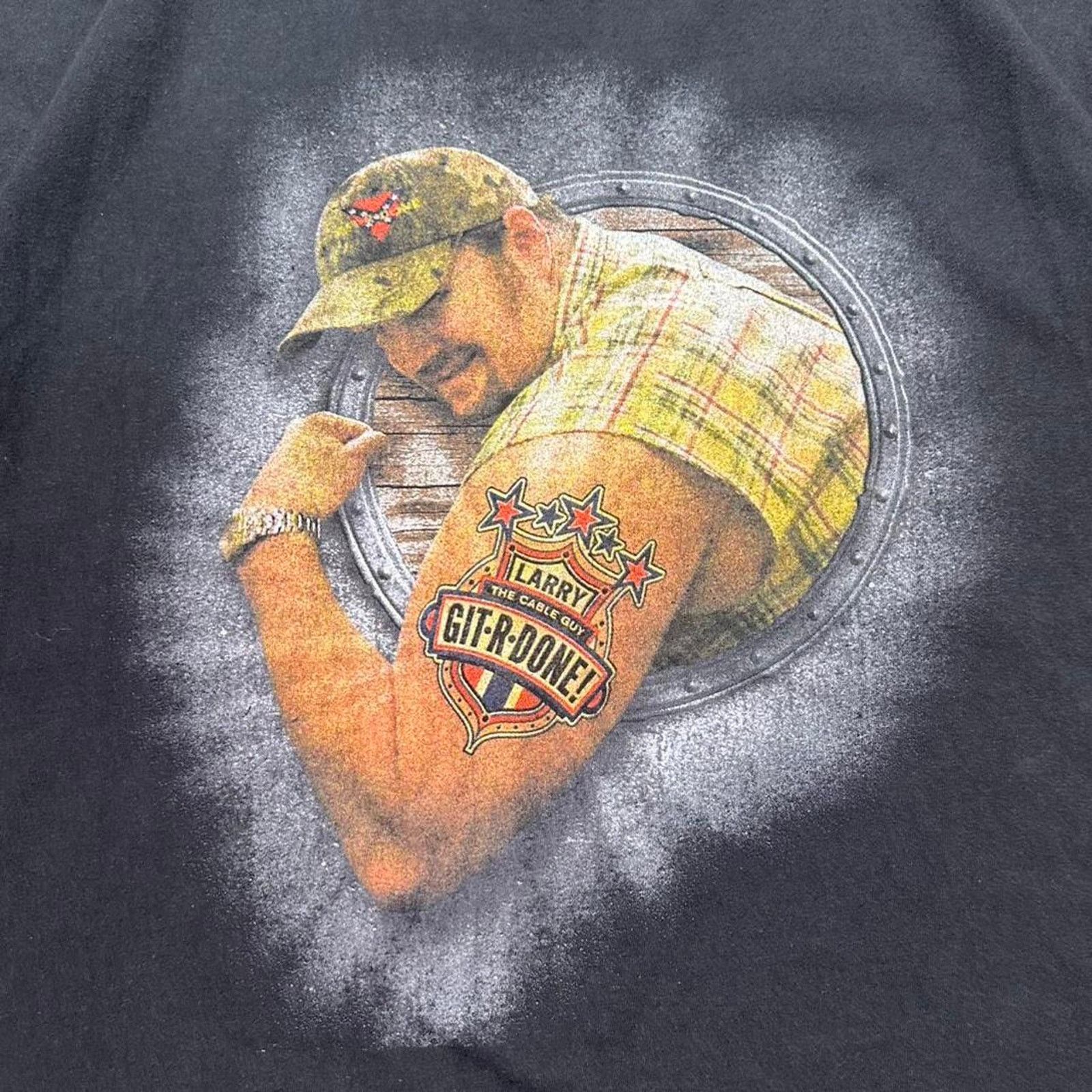 Hanes Vintage Y2K Larry The Cable Guy "Git-R-Done!" Tee WWE Shirt Size US XL / EU 56 / 4 - 2 Thumbnail