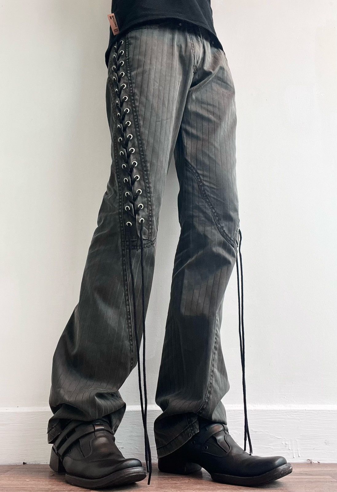 semanticdesign 2000s Semantic Design Lace Up Flared Pants Size US 33 - 4 Thumbnail
