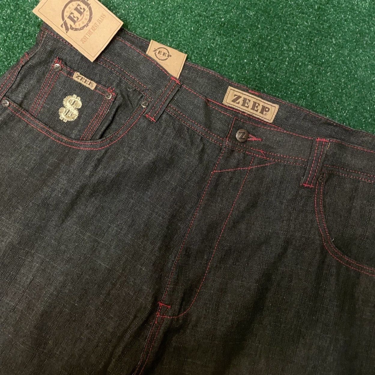 Vintage VINTAGE Zeep Baggy Hip Hop Skater Grunge Jean Shorts Mens Size 44 Black Embroidered Y2K Skater Grunge Punk Wings Cyber 90s JESNCO Mens Size US 44 / EU 60 - 4 Thumbnail