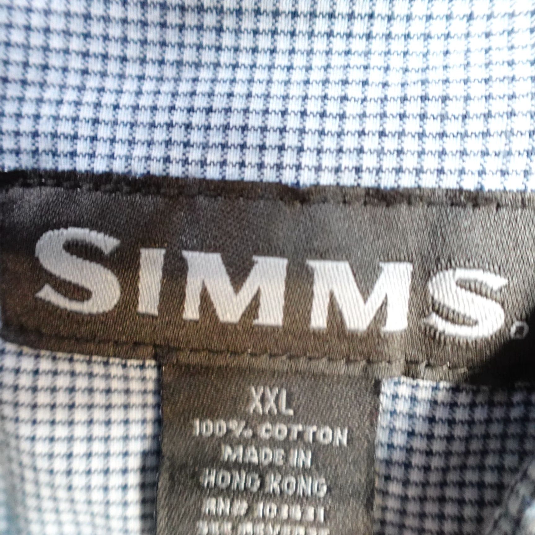 Vintage SIMMS Shirt 2XL Beige Plaid 100% Cotton Button-Up Short Sleeve Mens Size US XXL / EU 58 / 5 - 3 Thumbnail