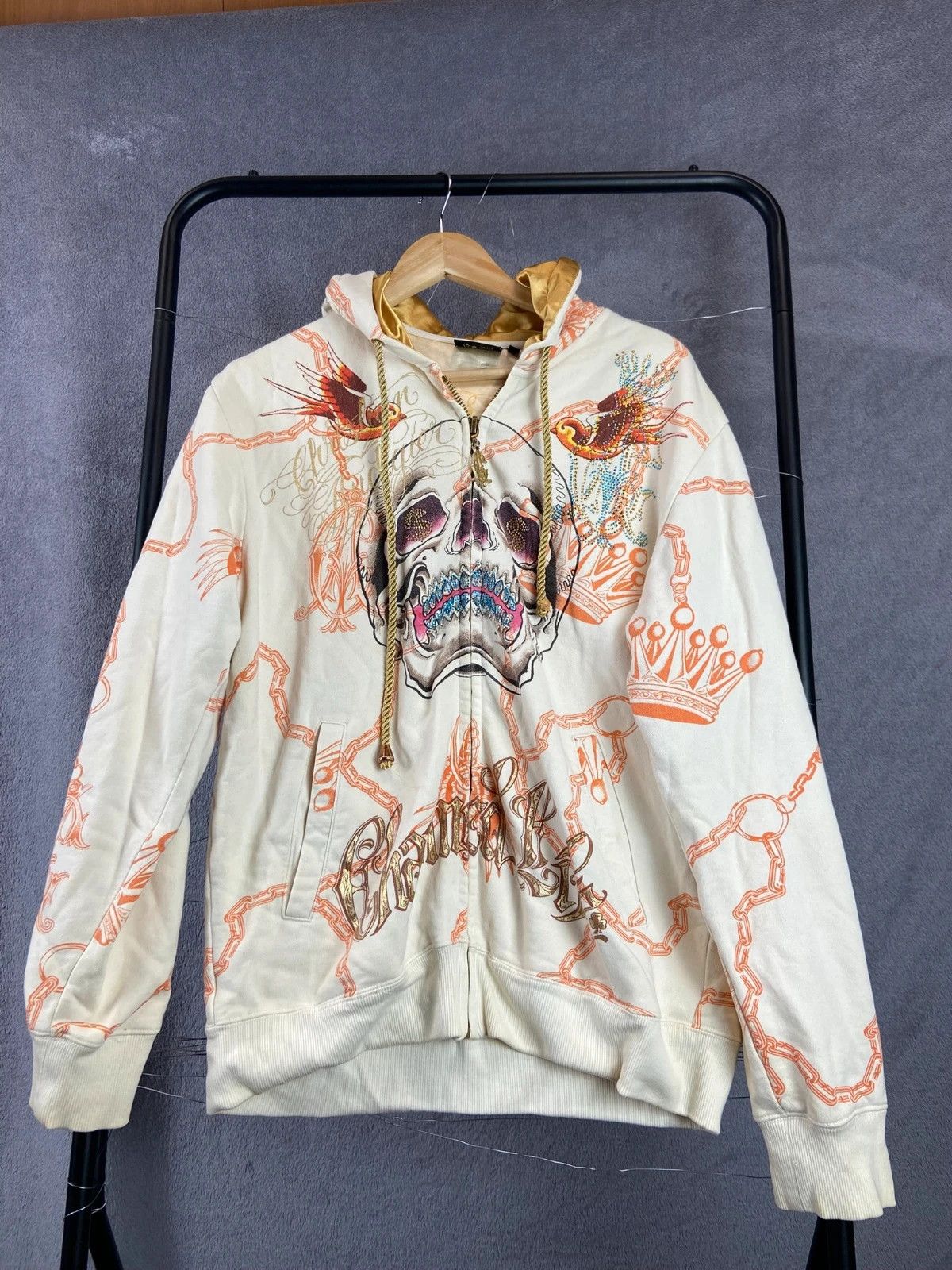 Christian Audigier Christian Audigier Y2K Zip Hoodie with Crystals Size S / US 4 / IT 40 - 1 Thumbnail