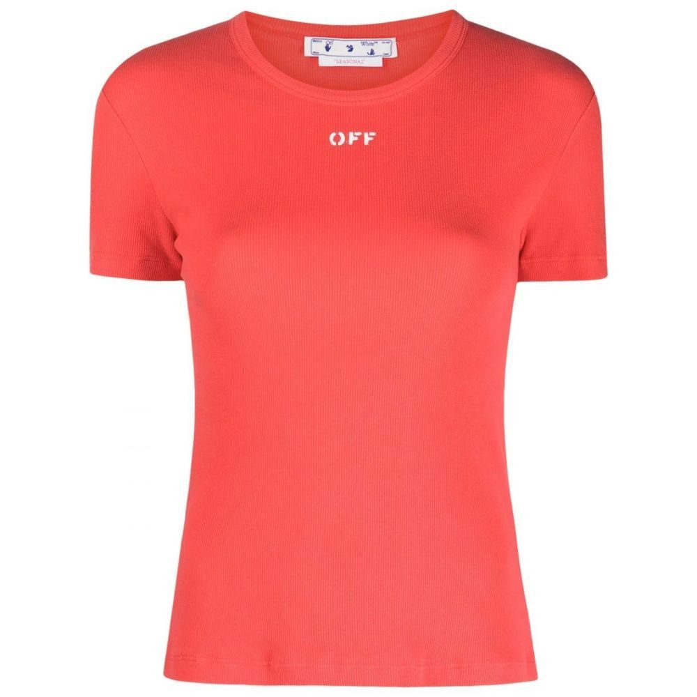 Off-White o1gr1nt0325 Stamp T-Shirt in Red Size M / US 6-8 / IT 42-44 - 1 Thumbnail