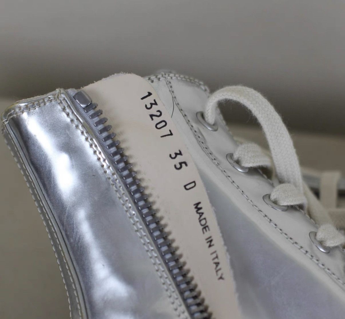Rick Owens Rick Owens DRKSHDW Mirror Metallic High-Top Sneakers Size US 5 / IT 35 - 7 Thumbnail
