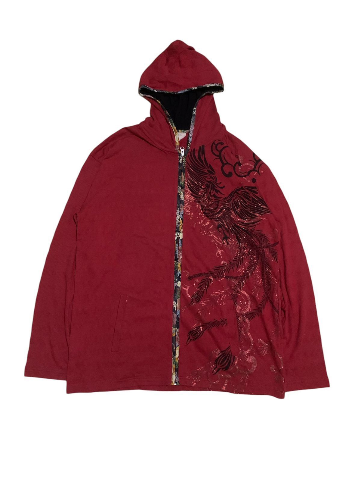 Beauty Beast × If Six Was Nine × Japanese Brand Red japanese phoenix pattern hoodie jacket Size US XL / EU 56 / 4 - 1 Thumbnail