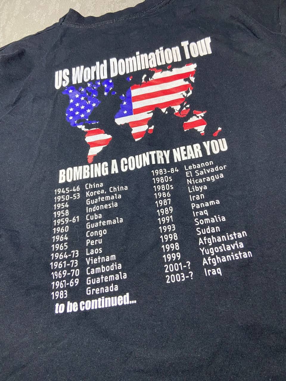 Band Tees US Domination Bombing Tour Humor T-Shirt Made in USA Size US L / EU 52-54 / 3 - 4 Thumbnail