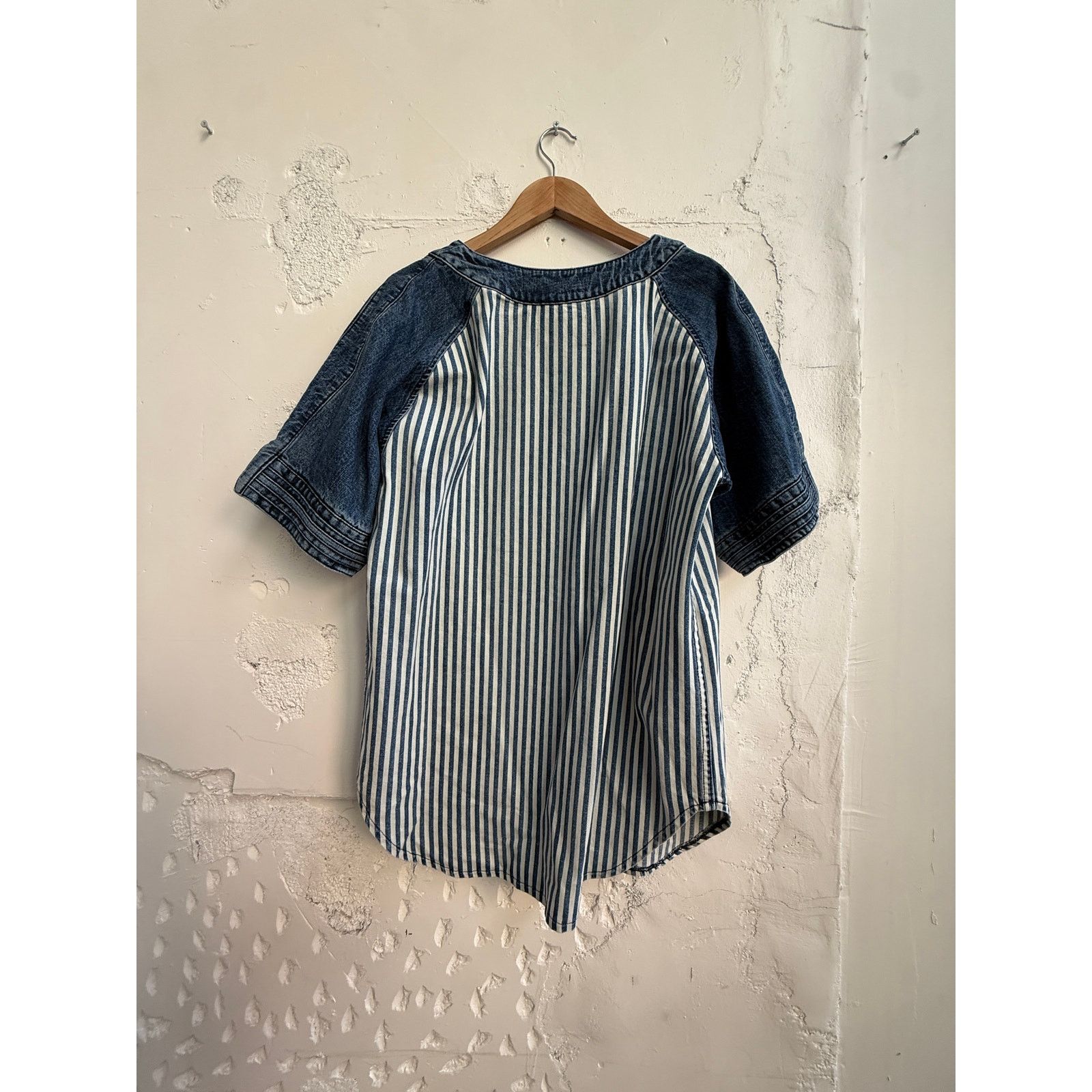Just Don Just Don Denim Striped Baseball Jersey Size US XL / EU 56 / 4 - 2 Thumbnail