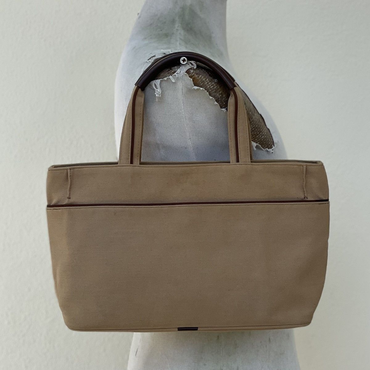 Designer × agnes b. 🔥 RARE AGNES B KHAKI CANVAS TOTE BAG Size ONE SIZE - 4 Thumbnail