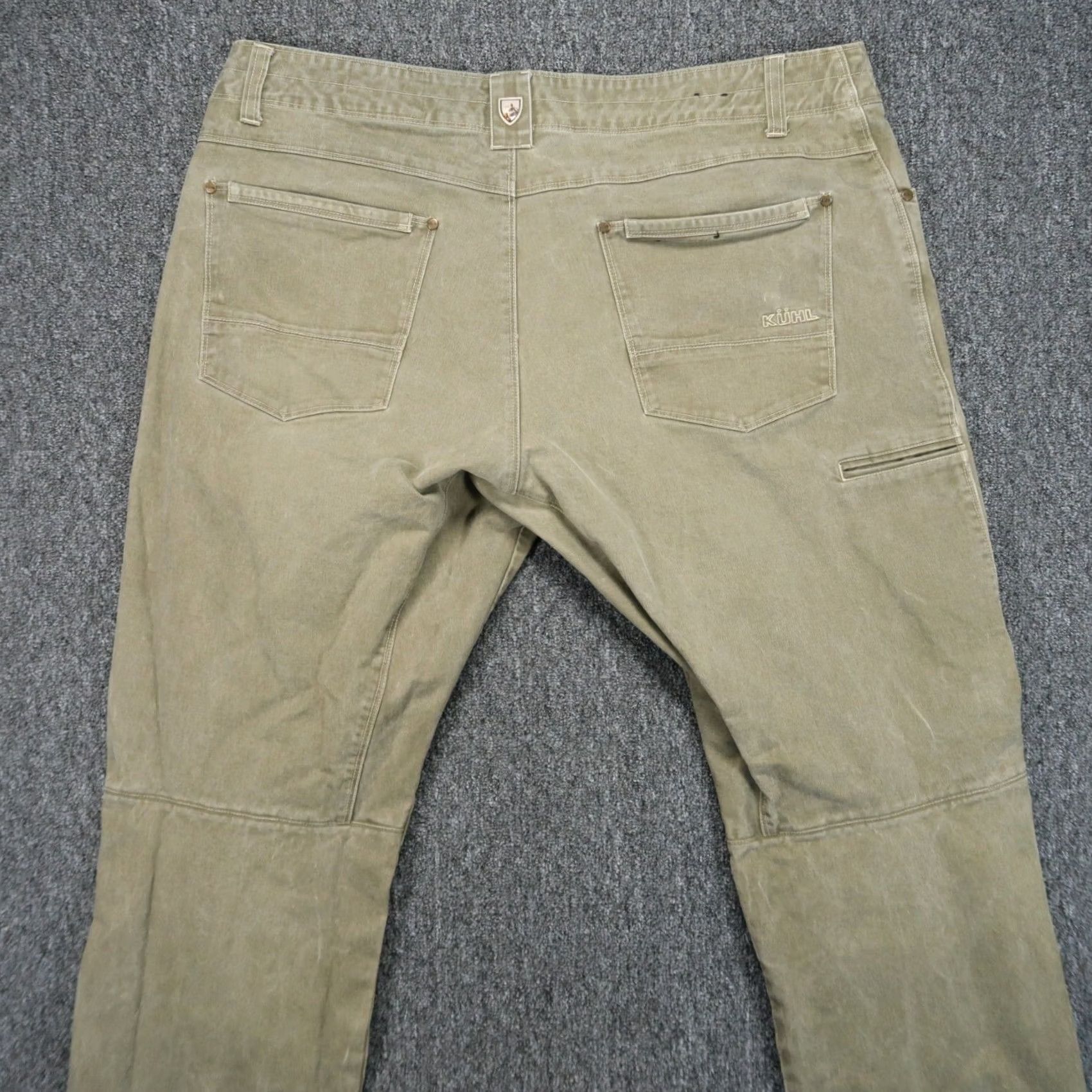 Vintage Kuhl Pants Men 40x30 Green Rydr Vintage Patina Dye Canvas Stretch Hiking Outdoor Size US 40 / EU 56 - 6 Thumbnail
