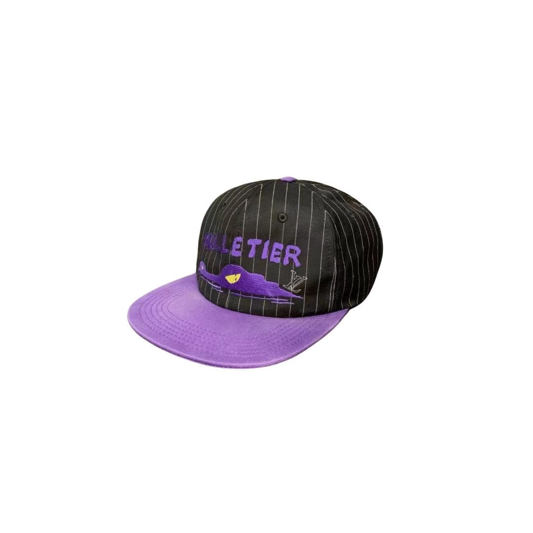 image of Louis Vuitton Croco Malletier Mesh Cap in Purple, Men's