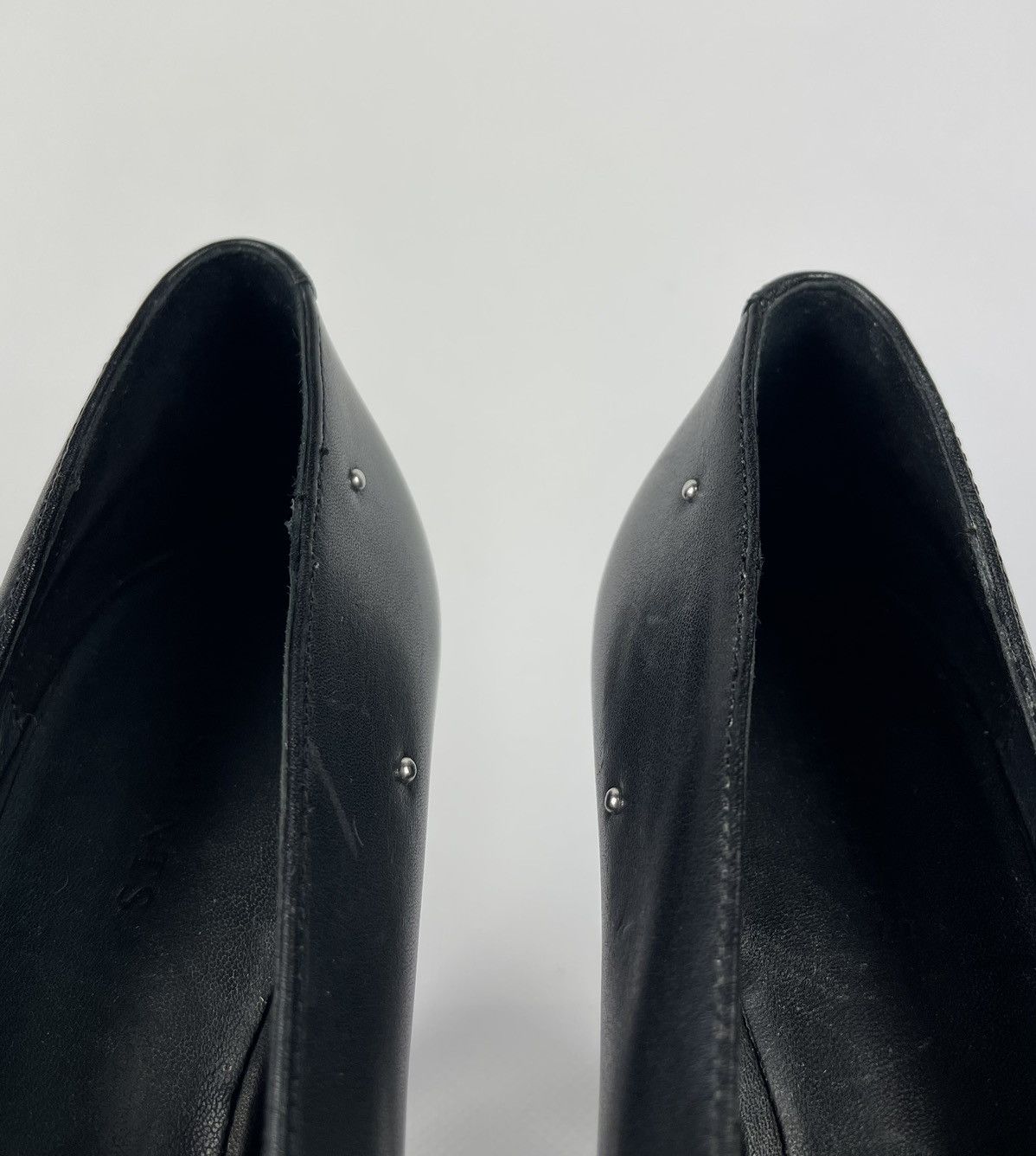 Designer ALLSAINTS Adrianna Court Shoes Platform Heels Leather Black Size US 7 / IT 37 - 5 Thumbnail